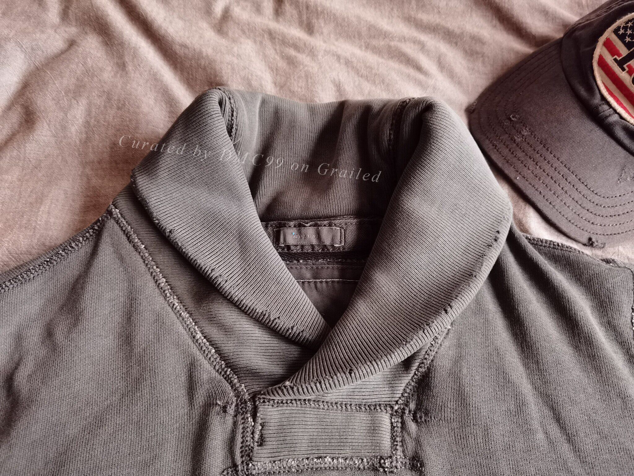 A.F Artefact AF Distressed Shawl Collar Sweatshirt Size US M / EU 48-50 / 2 - 2 Thumbnail