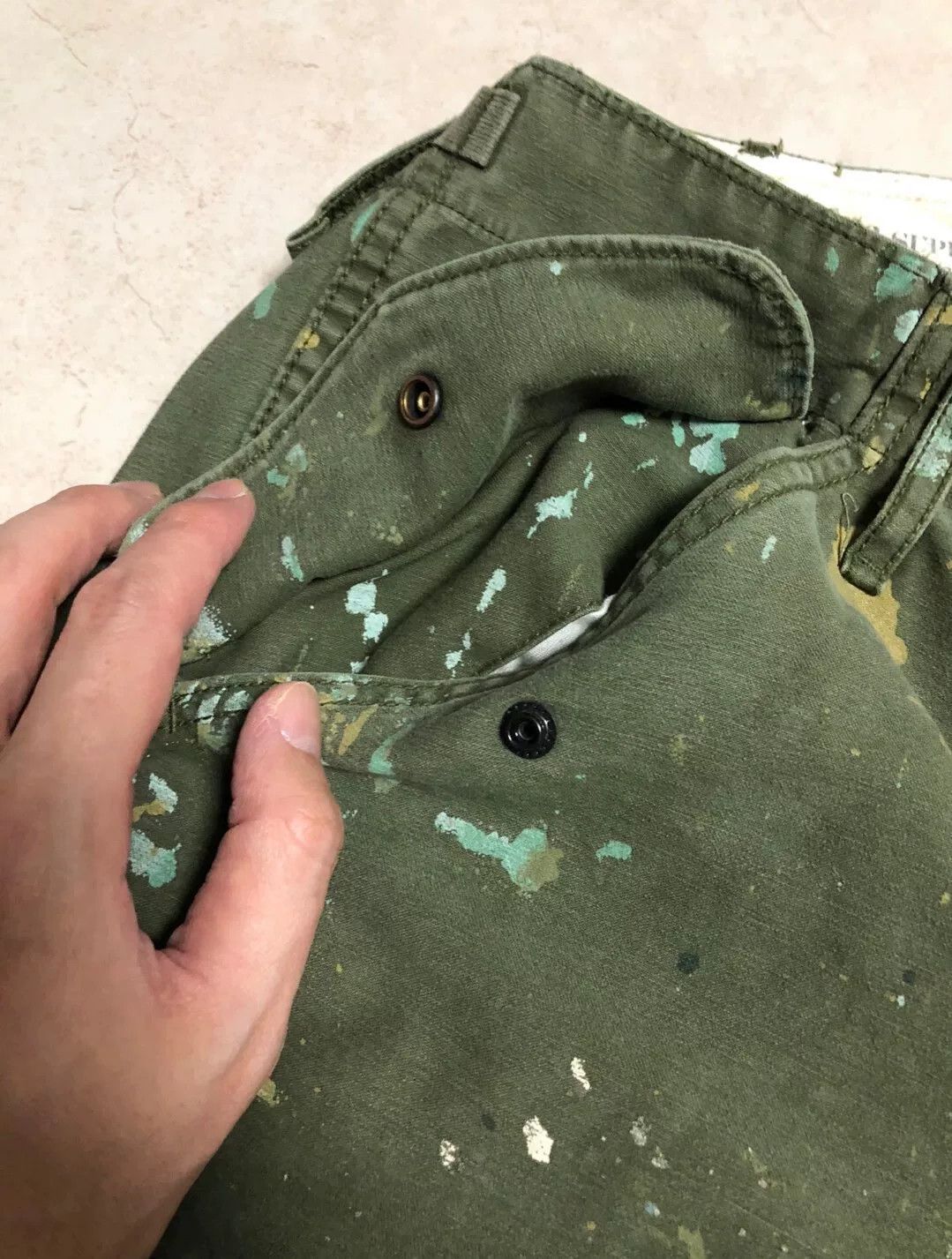 RRL Ralph Lauren Ralph Lauren Distressed Paint Work Pants Size US 30 / EU 46 - 6 Thumbnail