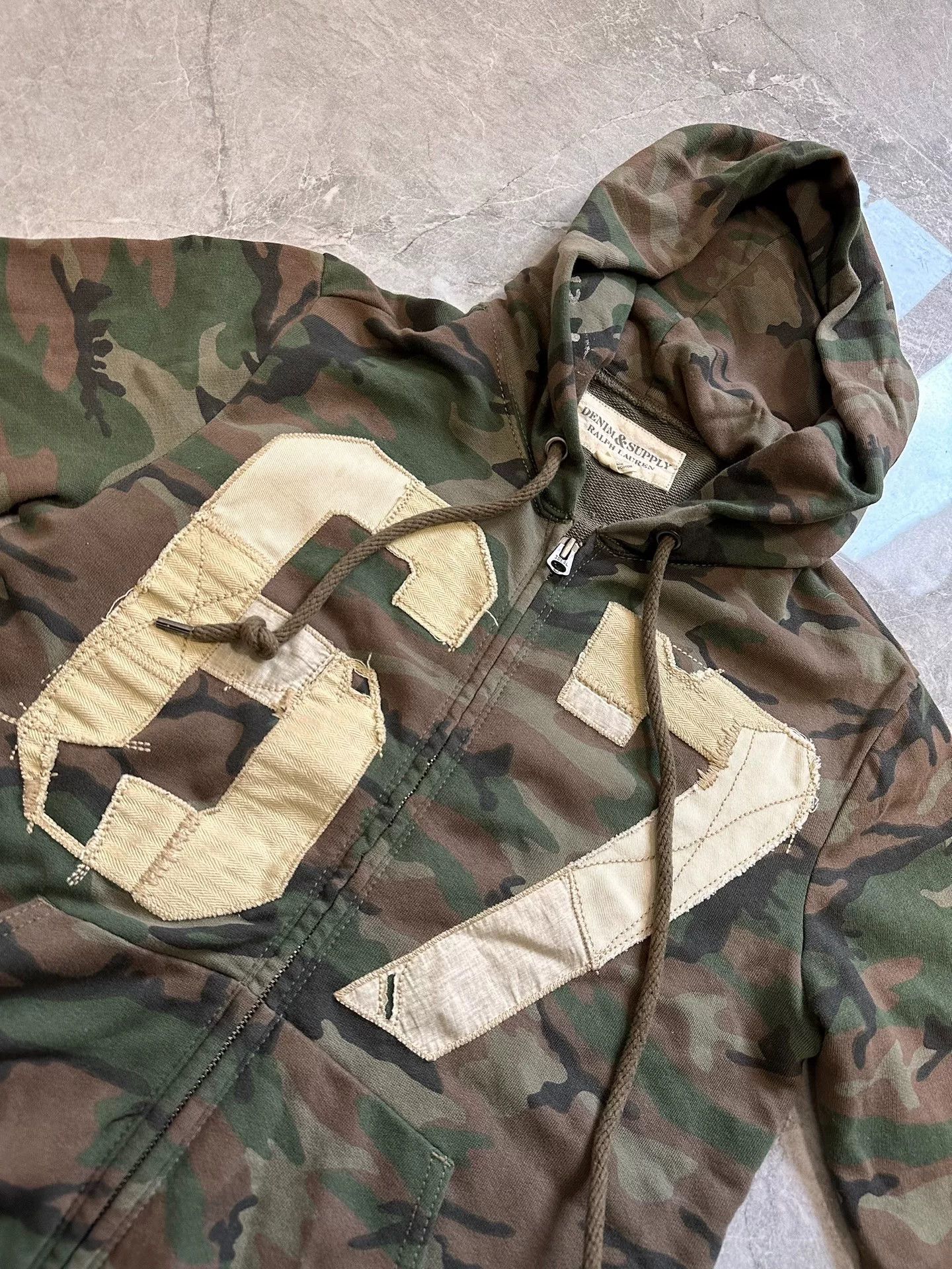 RRL Ralph Lauren Ralph Lauren Camouflage Distressed Hoodie Jacket Size US M / EU 48-50 / 2 - 2 Thumbnail
