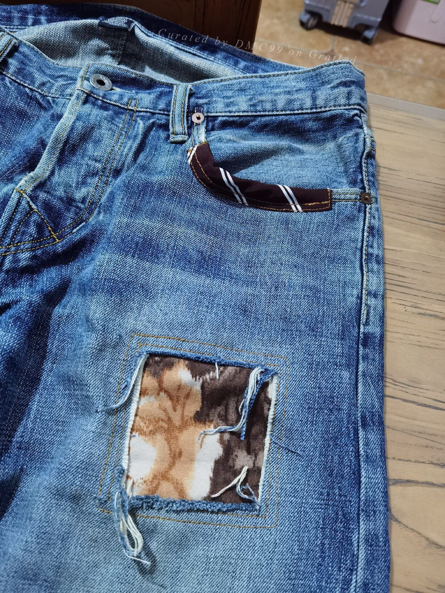 RRL Ralph Lauren Ralph Lauren Extreme Distressed Patch Jeans Size US 30 / EU 46 - 6 Thumbnail