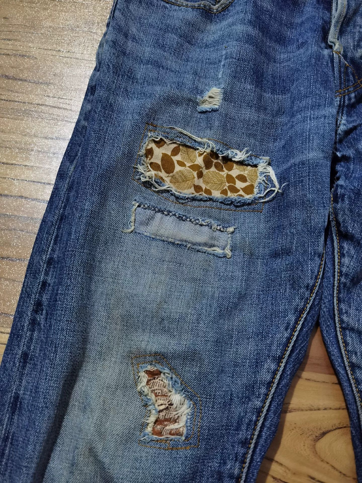 RRL Ralph Lauren Ralph Lauren Extreme Distressed Patch Jeans Size US 30 / EU 46 - 5 Thumbnail