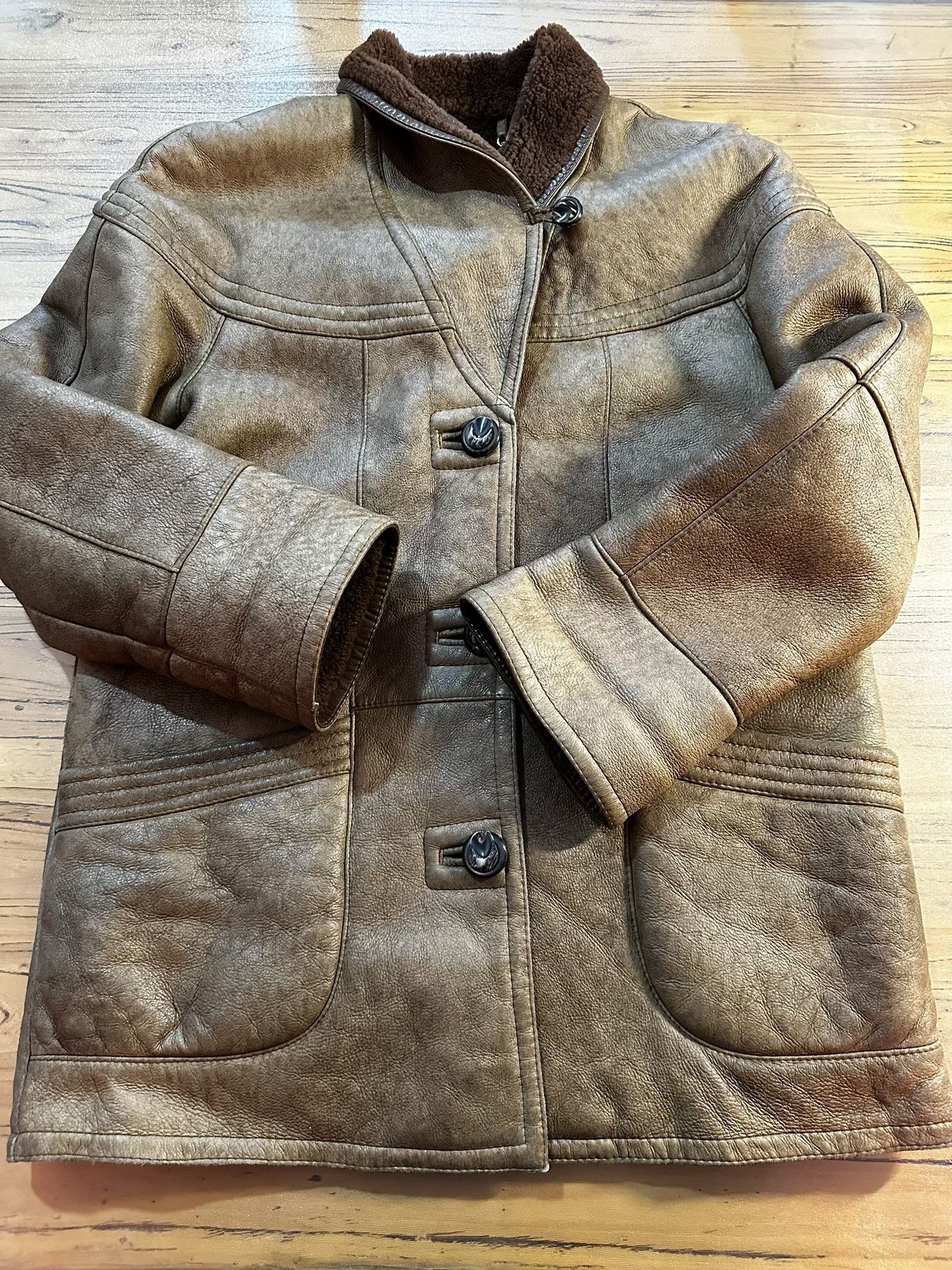 RRL Ralph Lauren RRL Distressed Shearling Leather Jacket Size US M / EU 48-50 / 2 - 3 Thumbnail
