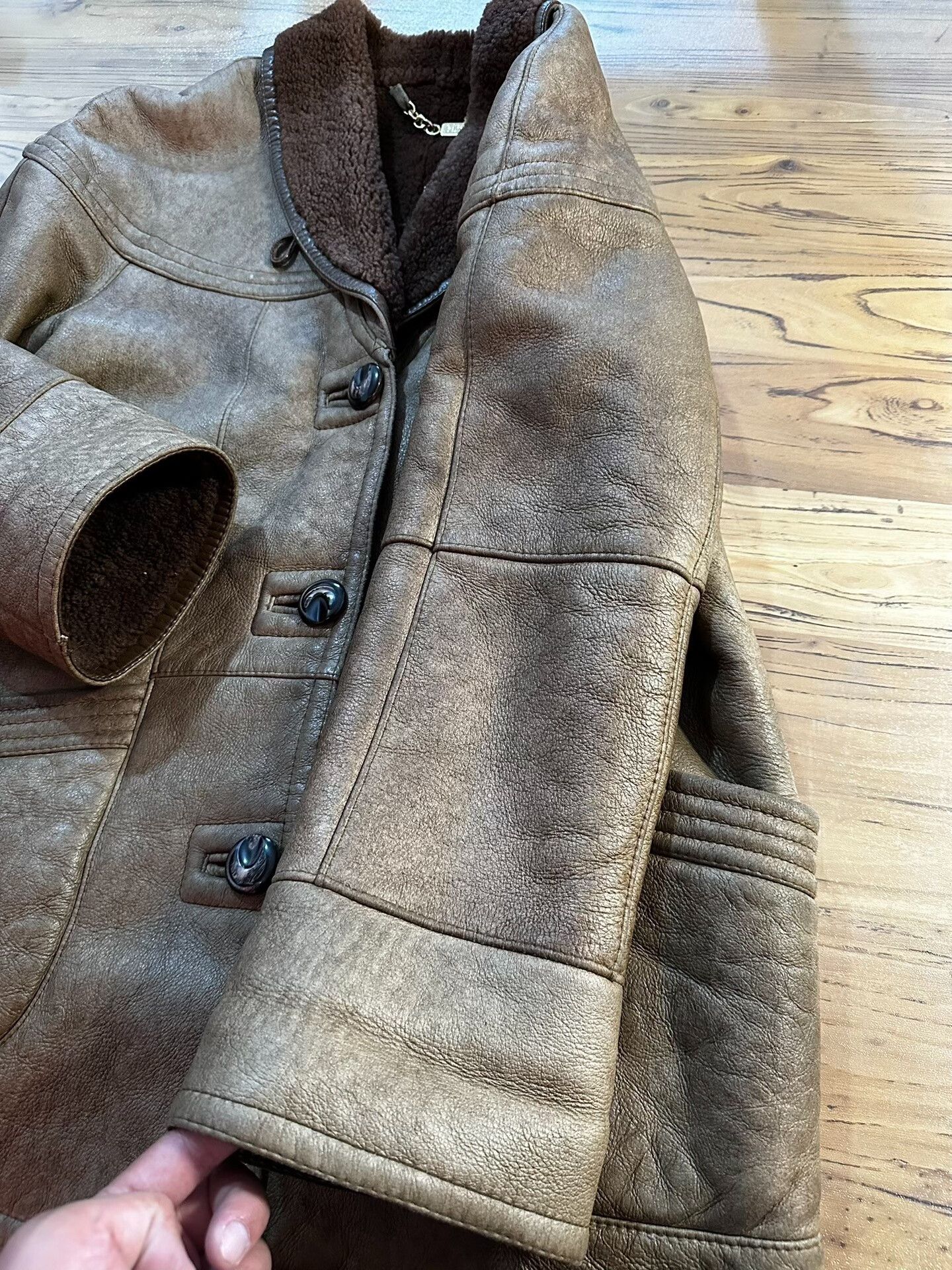 RRL Ralph Lauren RRL Distressed Shearling Leather Jacket Size US M / EU 48-50 / 2 - 5 Thumbnail