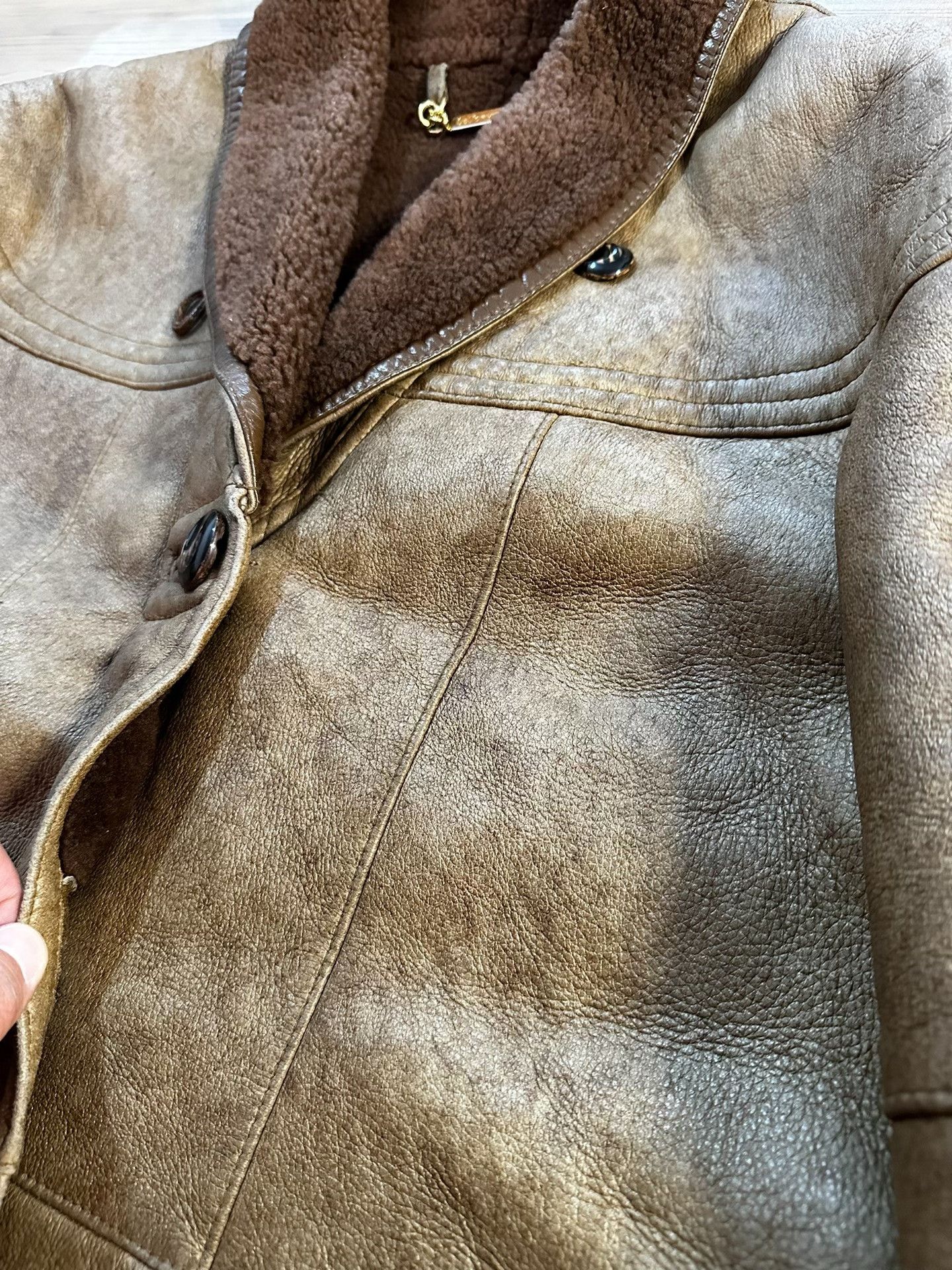 RRL Ralph Lauren RRL Distressed Shearling Leather Jacket Size US M / EU 48-50 / 2 - 8 Thumbnail