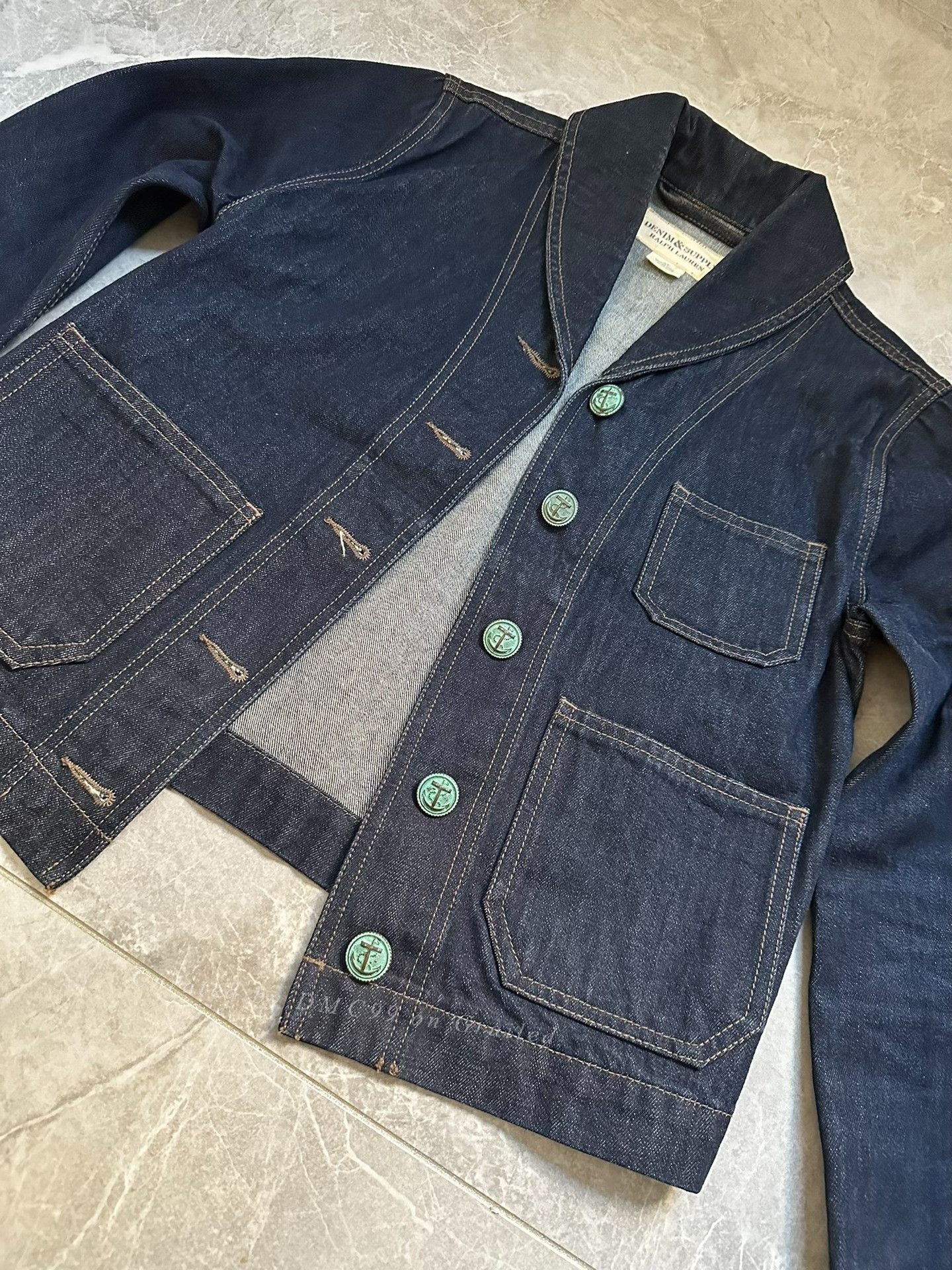 RRL Ralph Lauren Ralph Lauren Heavyweight Raw Denim Shawl Collar Jacket Size US M / EU 48-50 / 2 - 3 Thumbnail