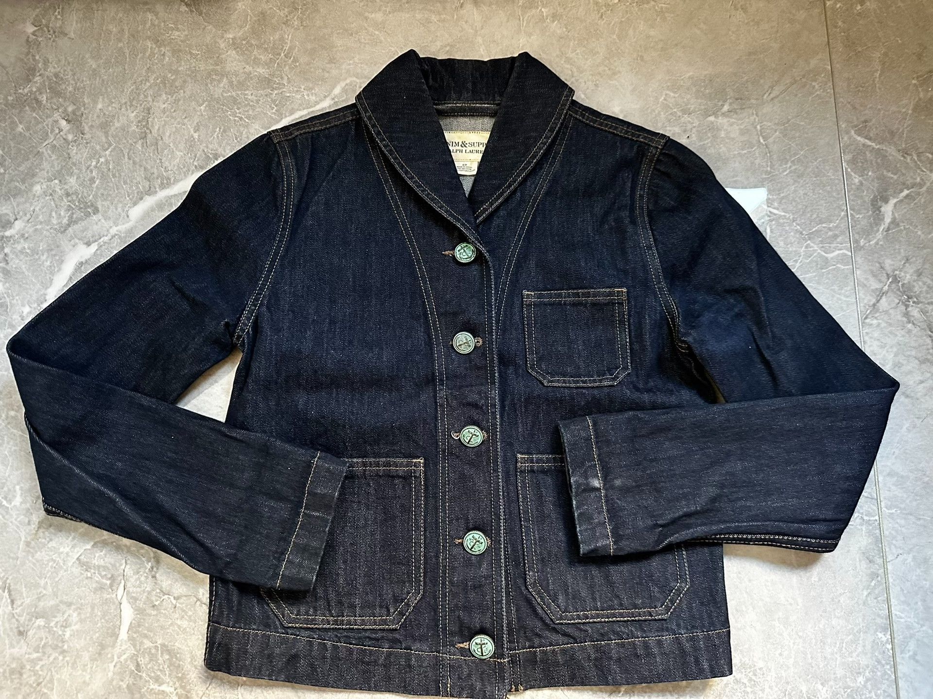 RRL Ralph Lauren Ralph Lauren Heavyweight Raw Denim Shawl Collar Jacket Size US M / EU 48-50 / 2 - 2 Thumbnail