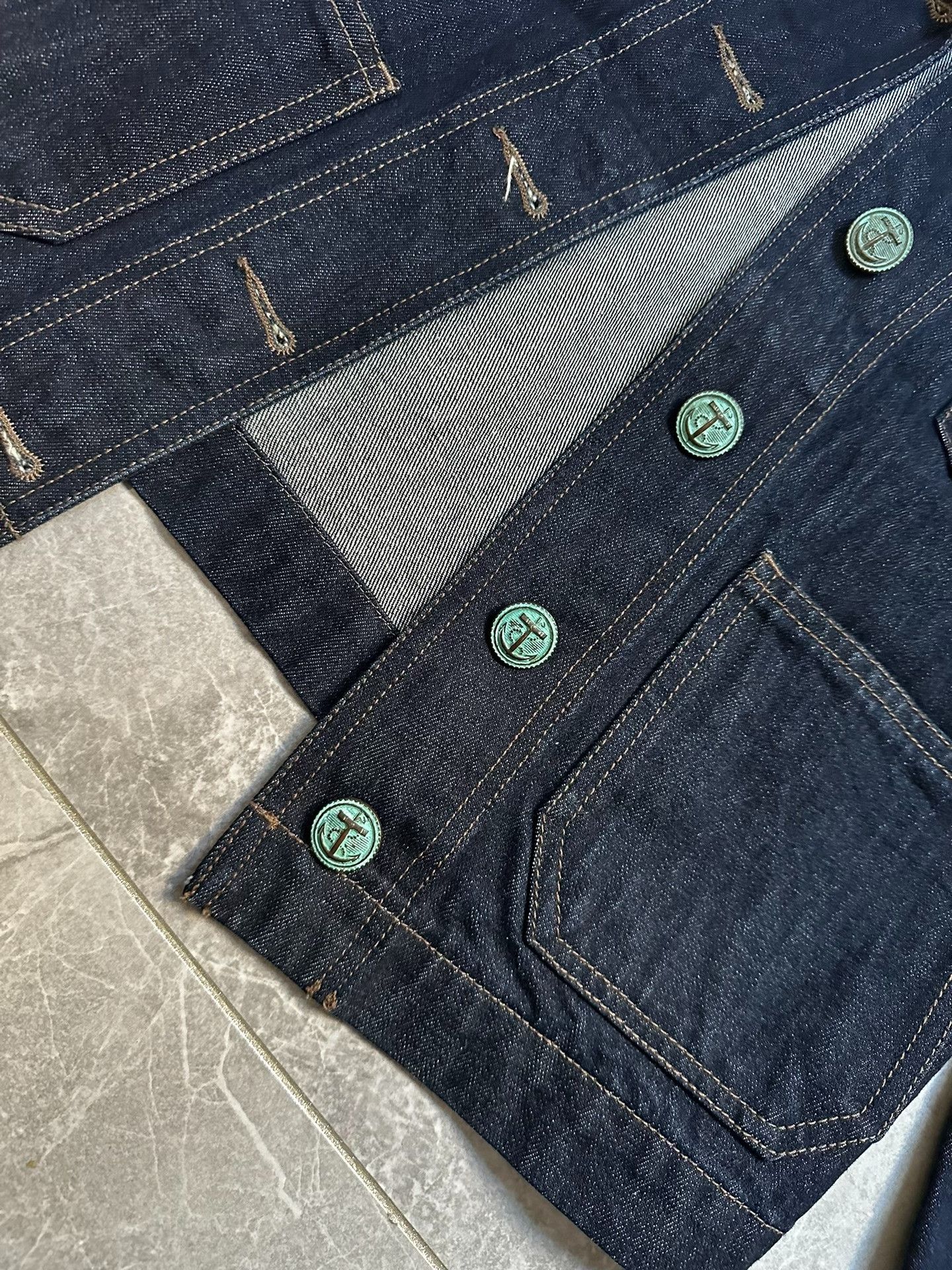 RRL Ralph Lauren Ralph Lauren Heavyweight Raw Denim Shawl Collar Jacket Size US M / EU 48-50 / 2 - 5 Thumbnail