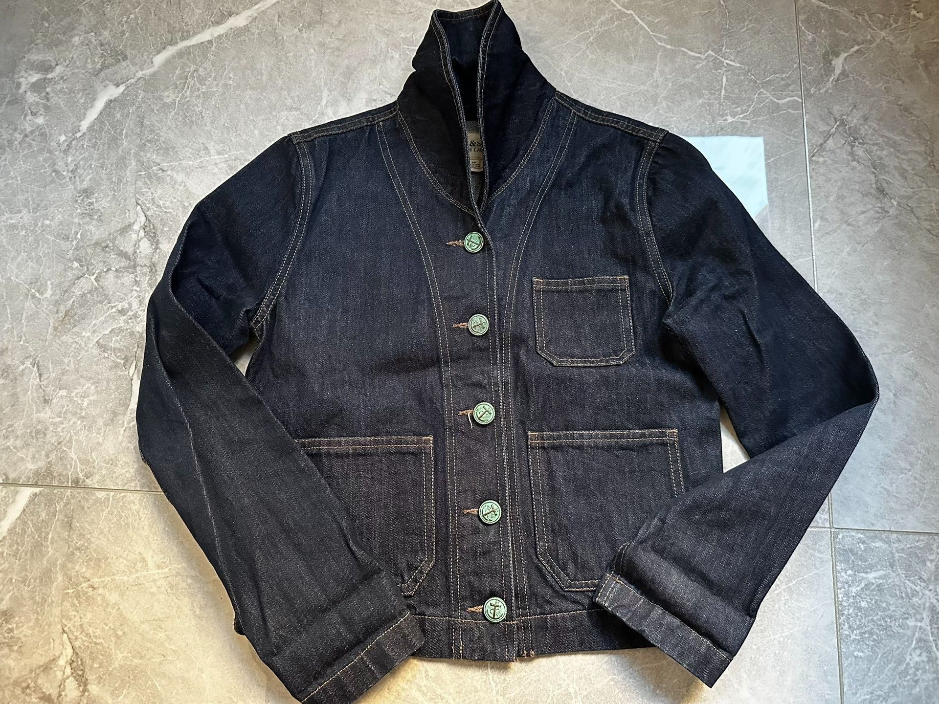 RRL Ralph Lauren Ralph Lauren Heavyweight Raw Denim Shawl Collar Jacket Size US M / EU 48-50 / 2 - 8 Thumbnail