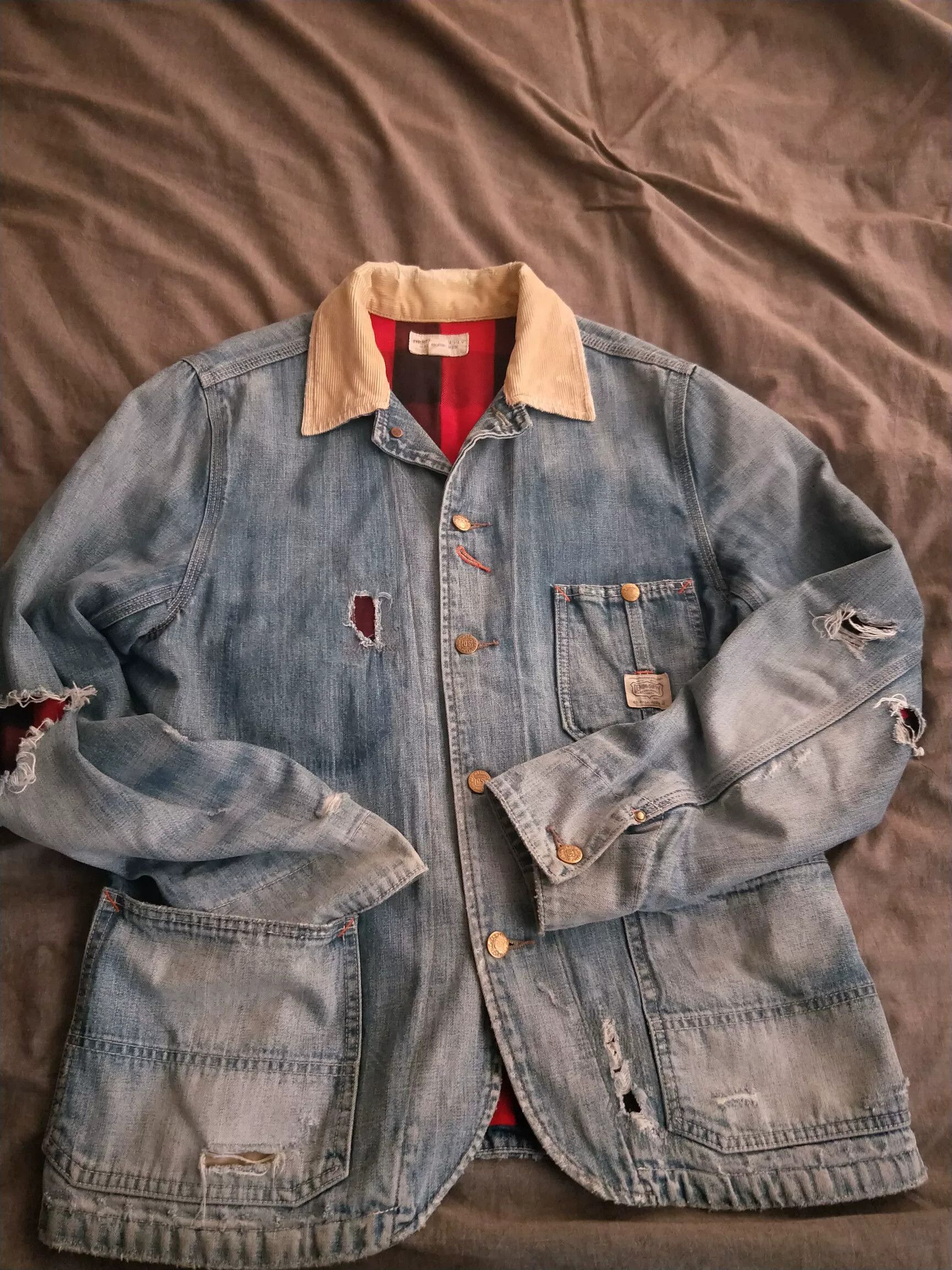 RRL Ralph Lauren Ralph Lauren Railroad Worker Distressed Denim Jacket Size US M / EU 48-50 / 2 - 3 Thumbnail