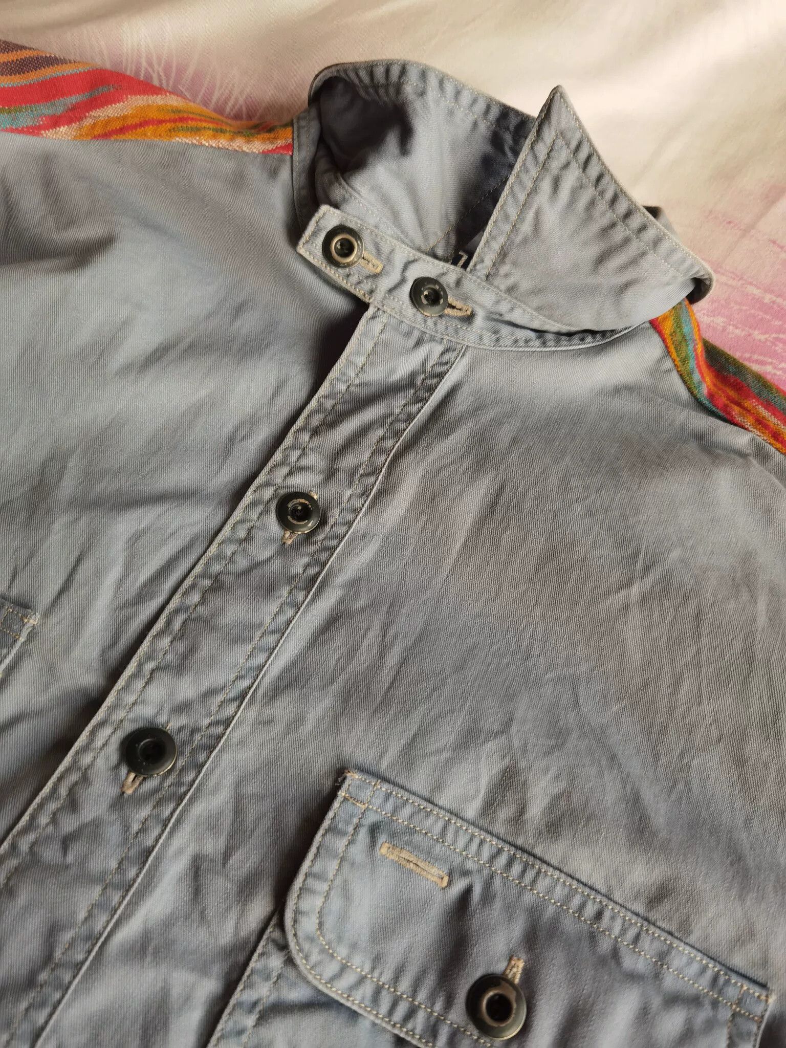 RRL Ralph Lauren RRL Distressed Sashiko Patch Western Shirt Size US M / EU 48-50 / 2 - 7 Thumbnail