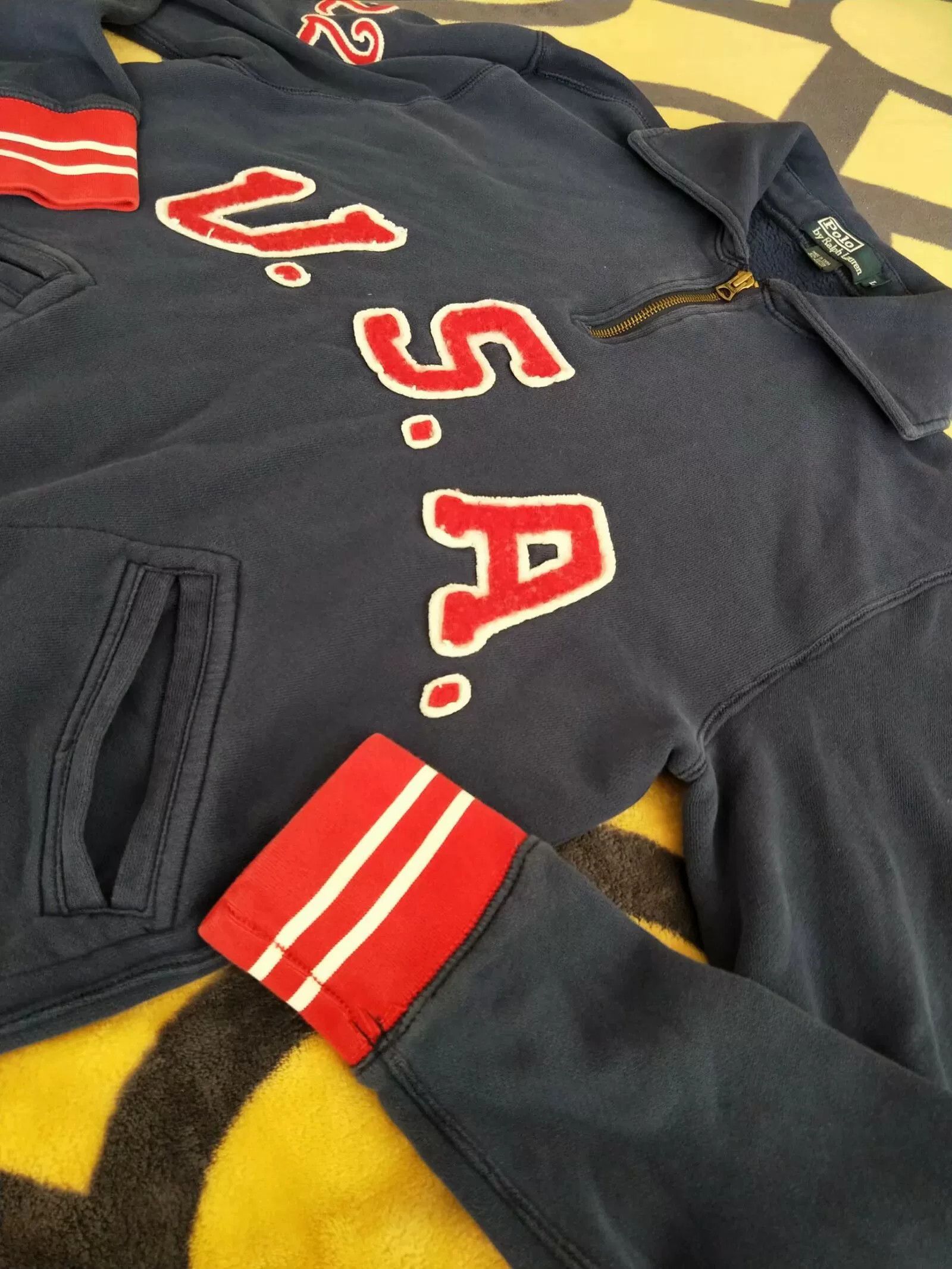 RRL Ralph Lauren Ralph Lauren Vintage Blue Half-Zip Hoodie Size US L / EU 52-54 / 3 - 5 Thumbnail