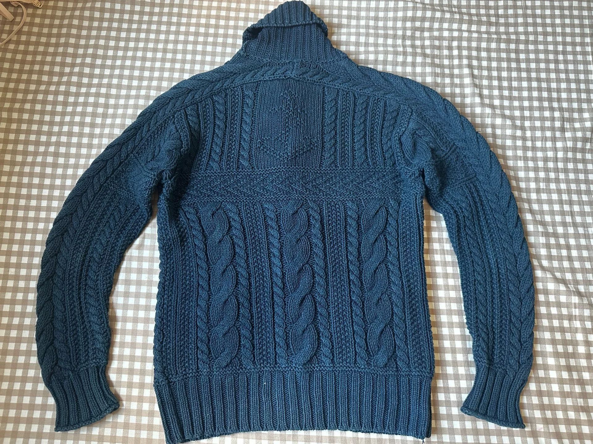 RRL Ralph Lauren RRL Ralph Lauren Vintage Indigo Cable Knit Cardigan Size US M / EU 48-50 / 2 - 5 Thumbnail