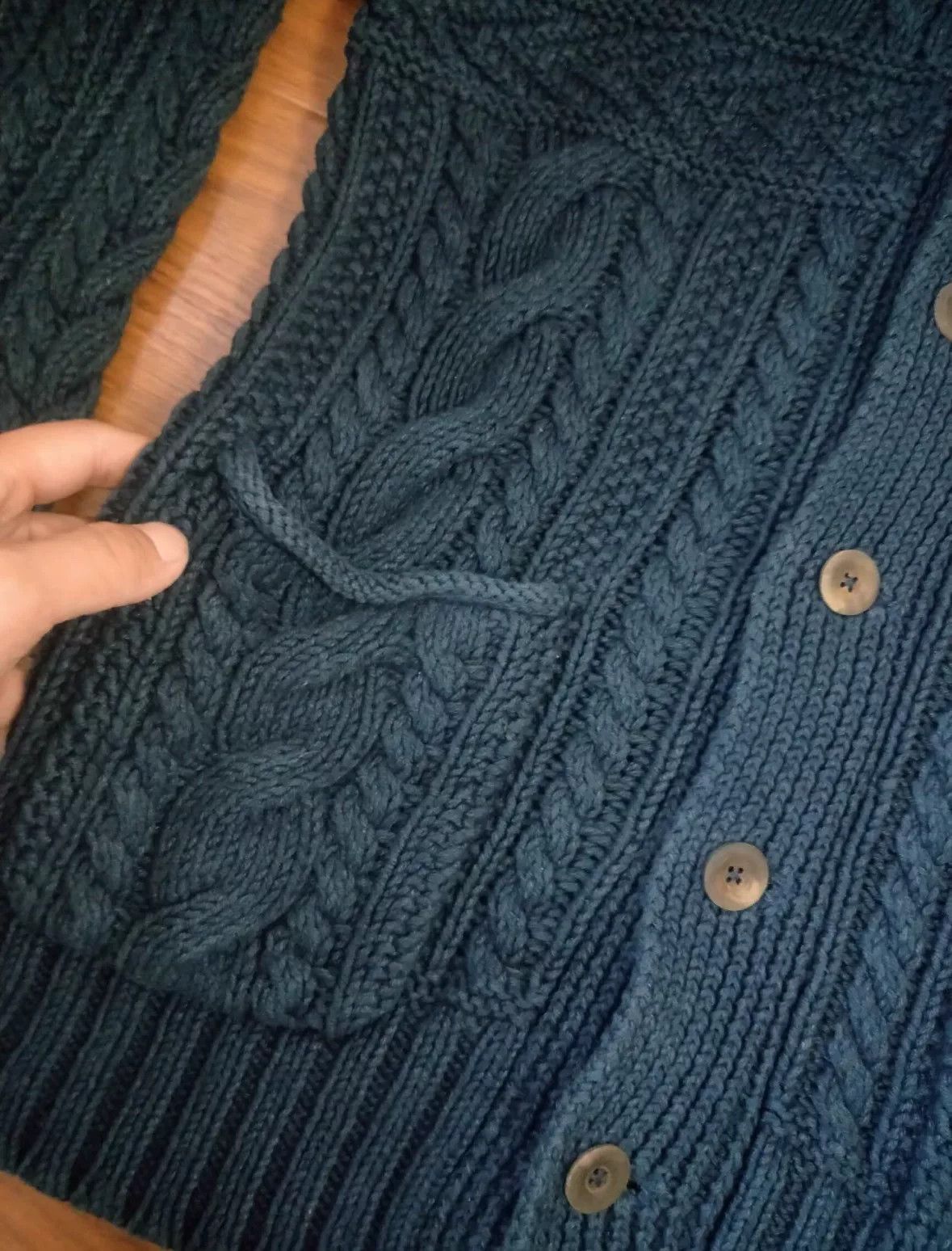 RRL Ralph Lauren RRL Ralph Lauren Vintage Indigo Cable Knit Cardigan Size US M / EU 48-50 / 2 - 7 Thumbnail