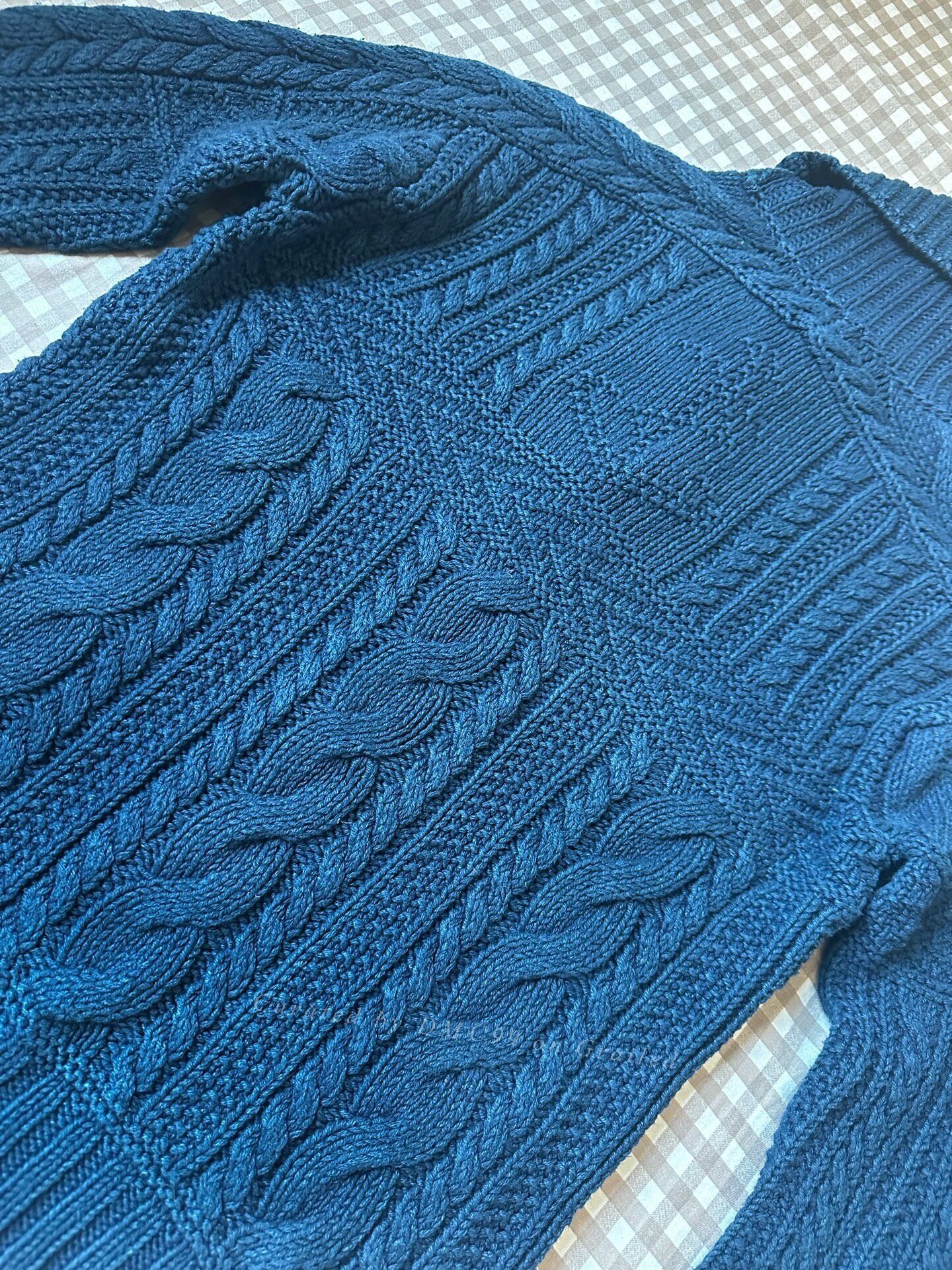 RRL Ralph Lauren RRL Ralph Lauren Vintage Indigo Cable Knit Cardigan Size US M / EU 48-50 / 2 - 6 Thumbnail