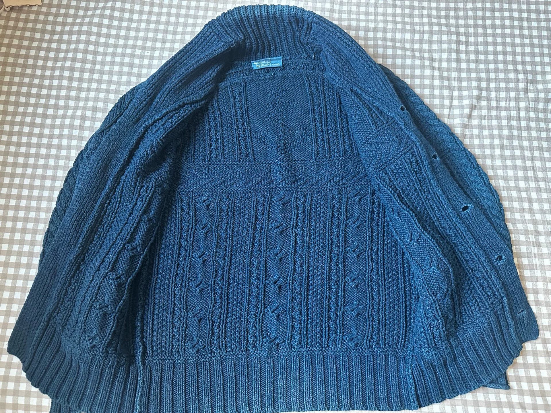 RRL Ralph Lauren RRL Ralph Lauren Vintage Indigo Cable Knit Cardigan Size US M / EU 48-50 / 2 - 3 Thumbnail