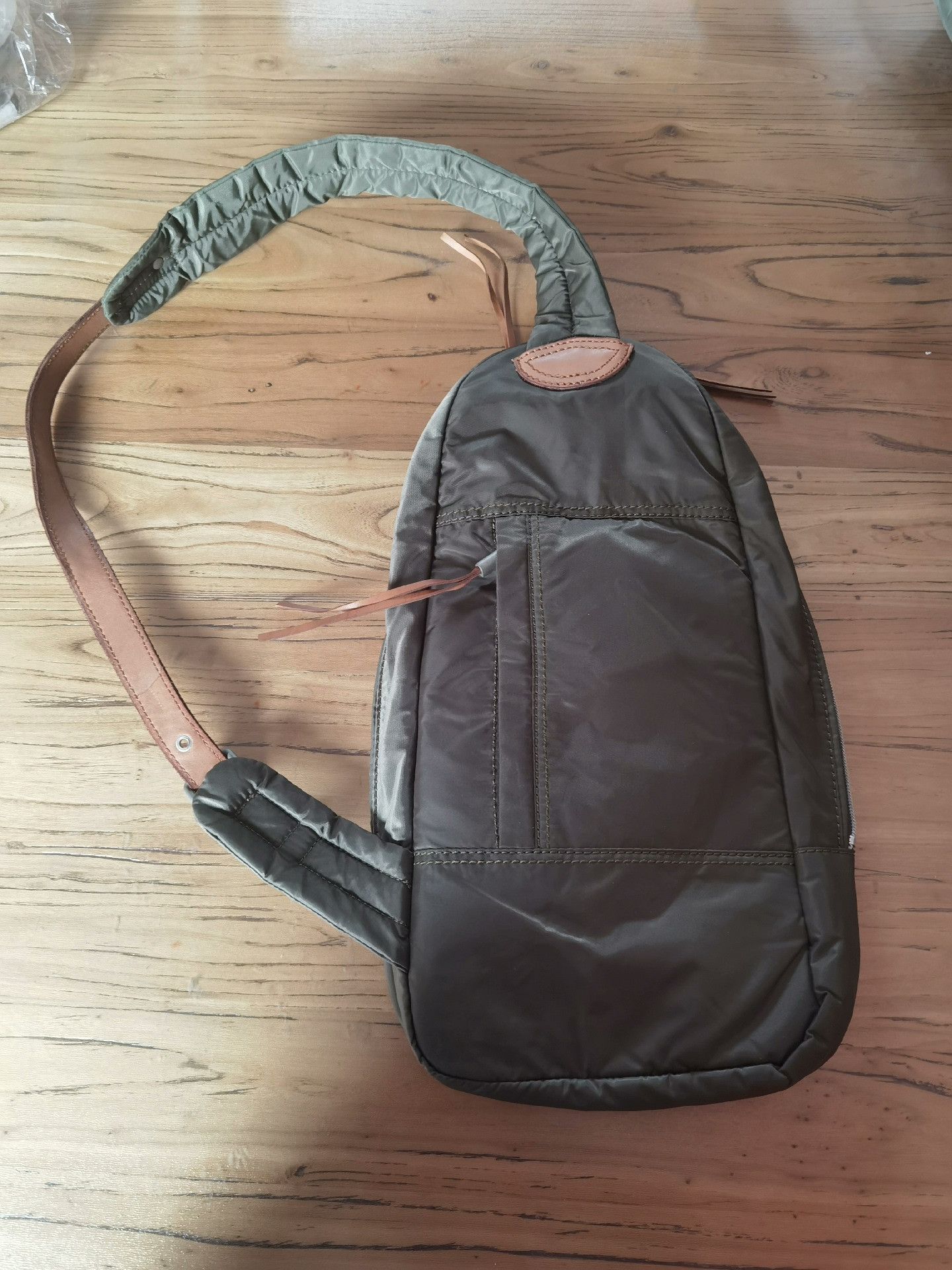RRL Ralph Lauren Diesel Military Green Leather Chest Bag Size ONE SIZE - 6 Thumbnail