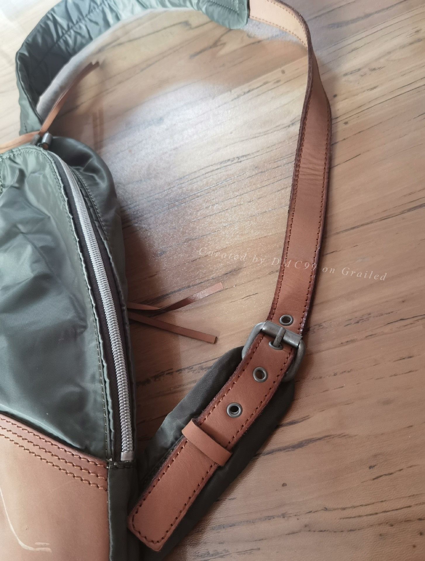 RRL Ralph Lauren Diesel Military Green Leather Chest Bag Size ONE SIZE - 5 Thumbnail
