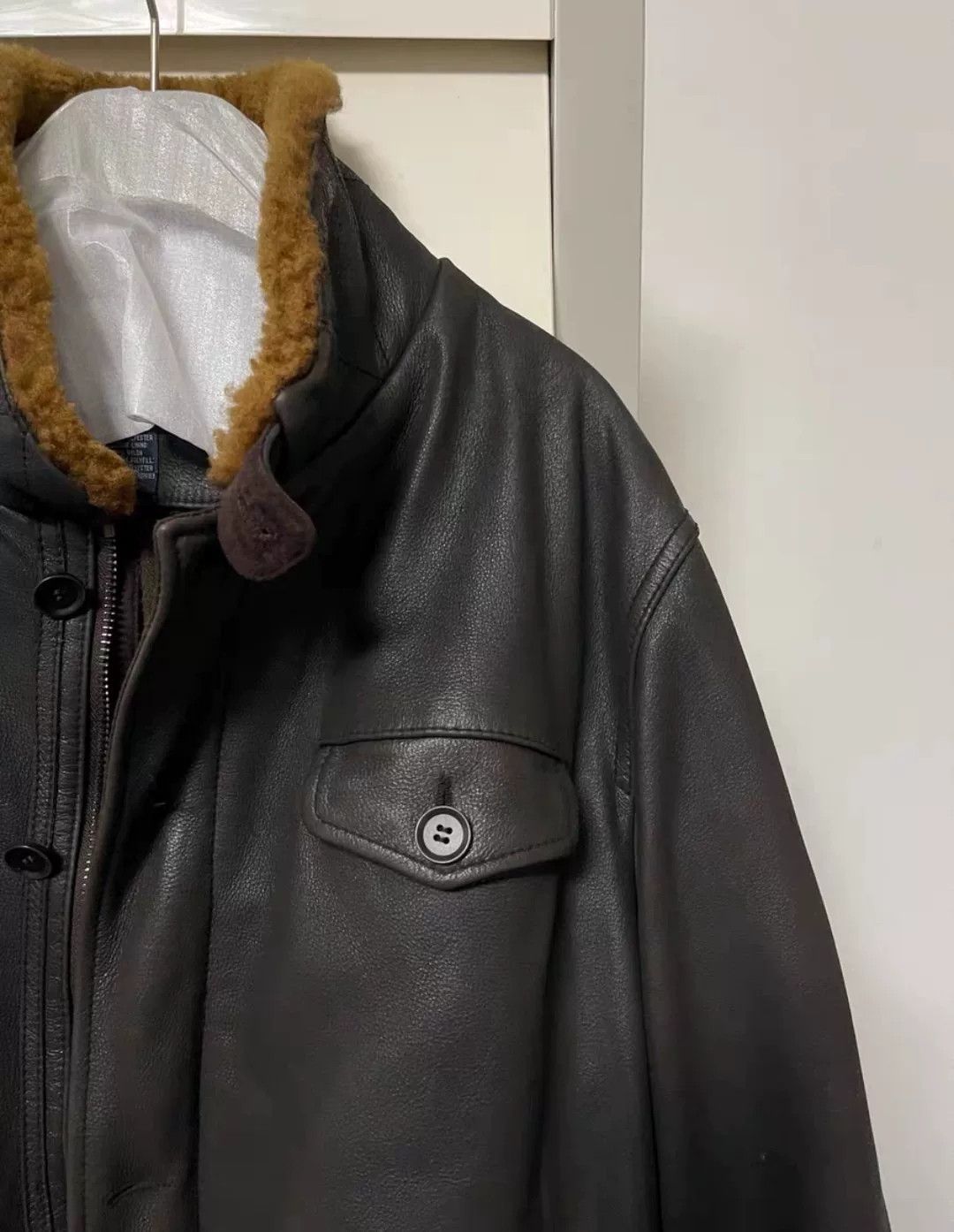 RRL Ralph Lauren RRL N1 Leather Jacket Shearling Collar Size US M / EU 48-50 / 2 - 2 Thumbnail