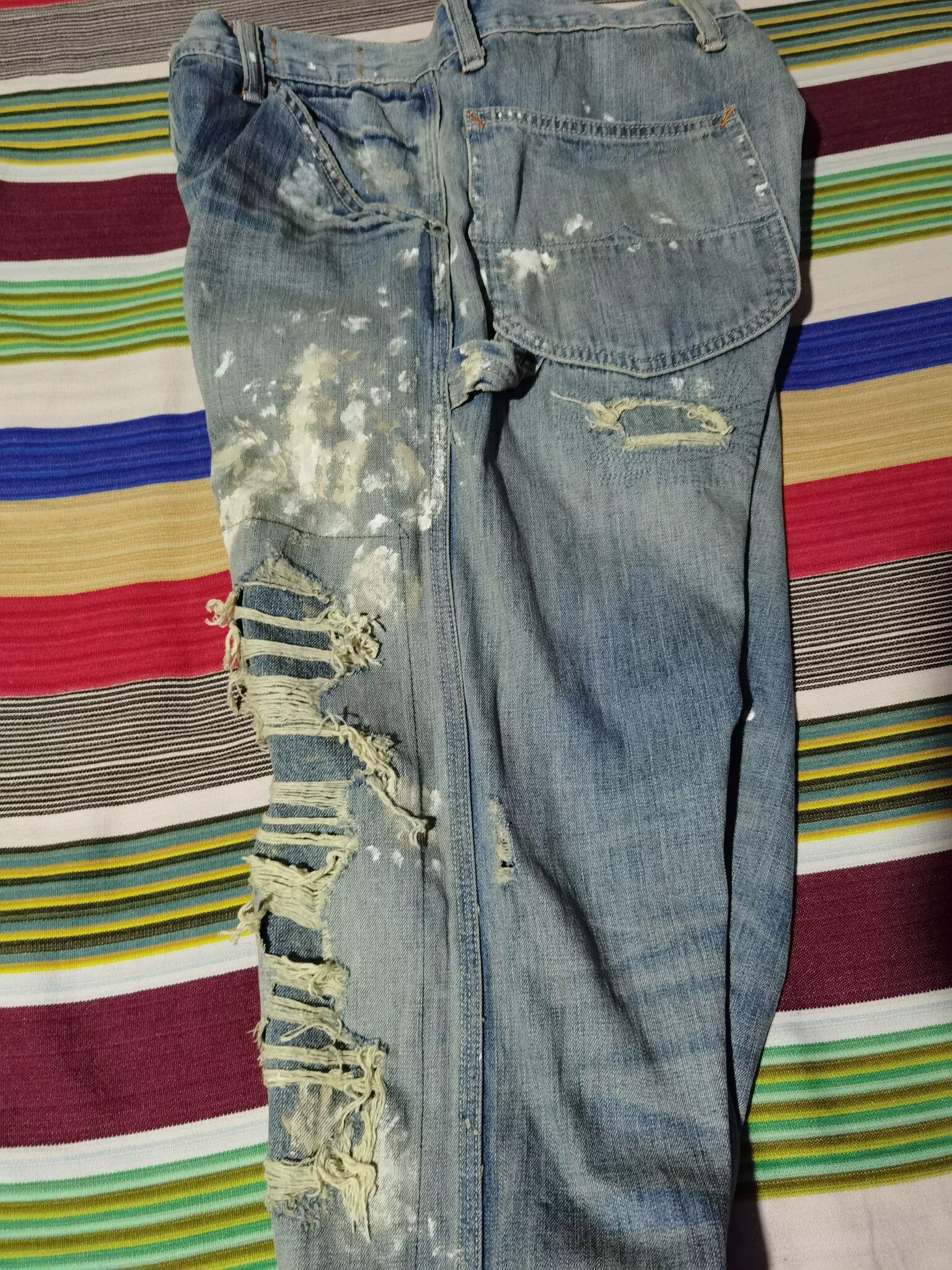 RRL Ralph Lauren Ralph Lauren Extremely Distressed Paint Jeans Size US 30 / EU 46 - 6 Thumbnail