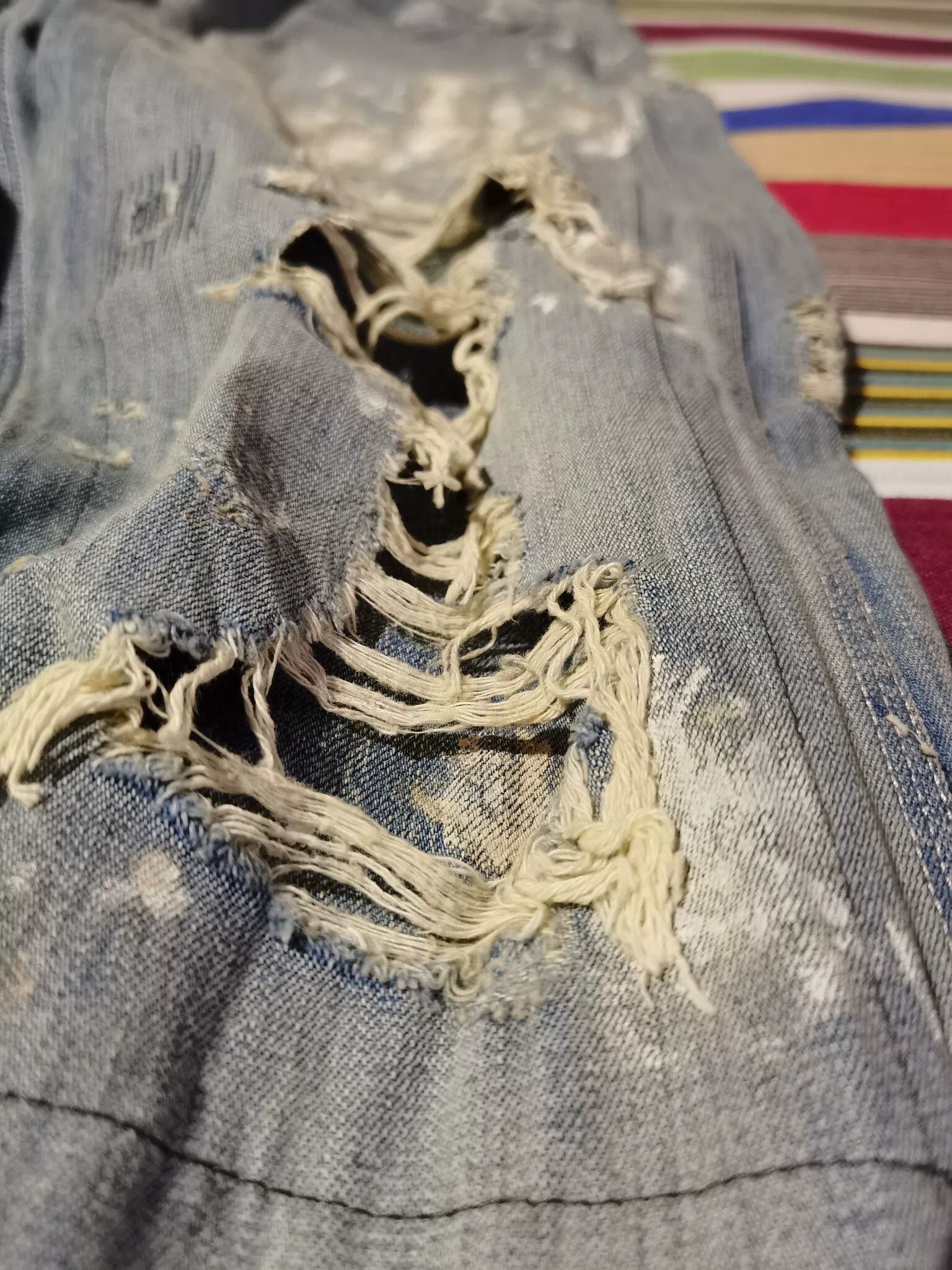 RRL Ralph Lauren Ralph Lauren Extremely Distressed Paint Jeans Size US 30 / EU 46 - 4 Thumbnail