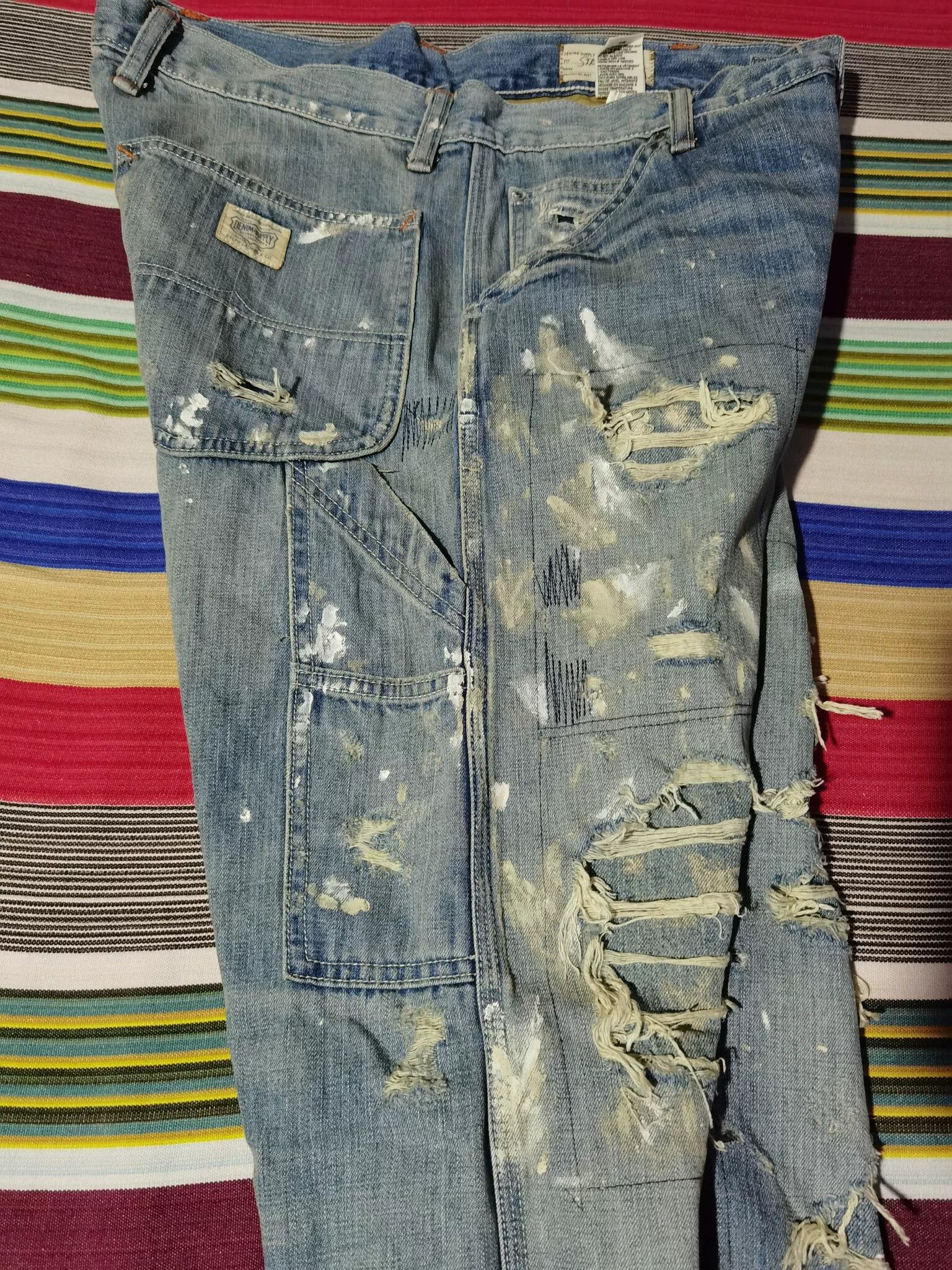 RRL Ralph Lauren Ralph Lauren Extremely Distressed Paint Jeans Size US 30 / EU 46 - 5 Thumbnail