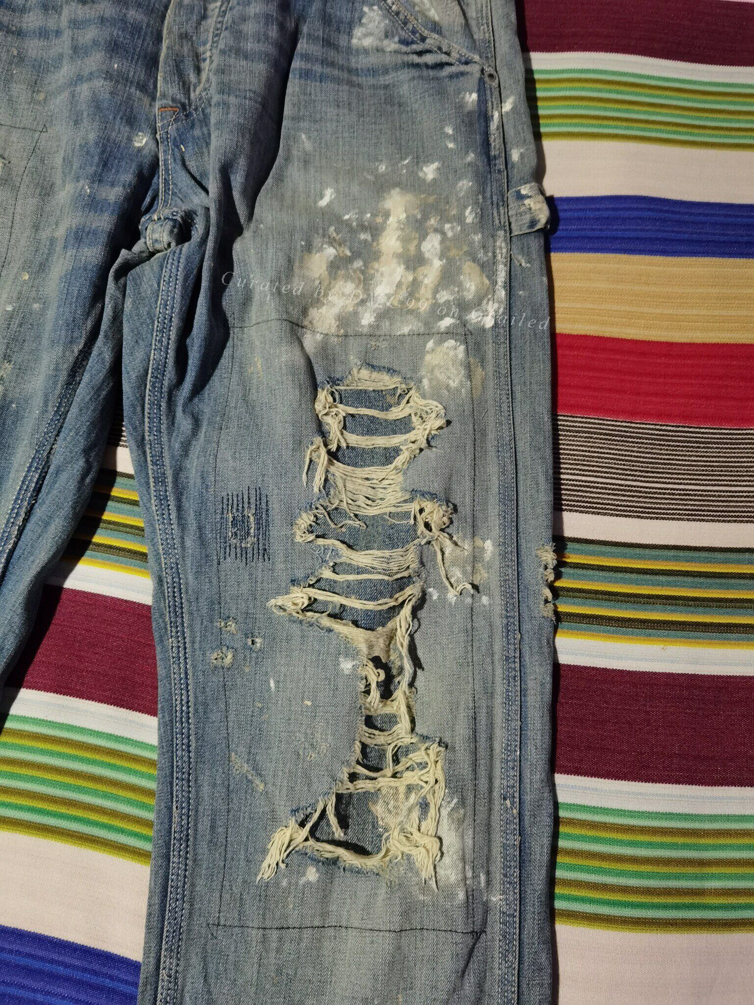 RRL Ralph Lauren Ralph Lauren Extremely Distressed Paint Jeans Size US 30 / EU 46 - 9 Thumbnail
