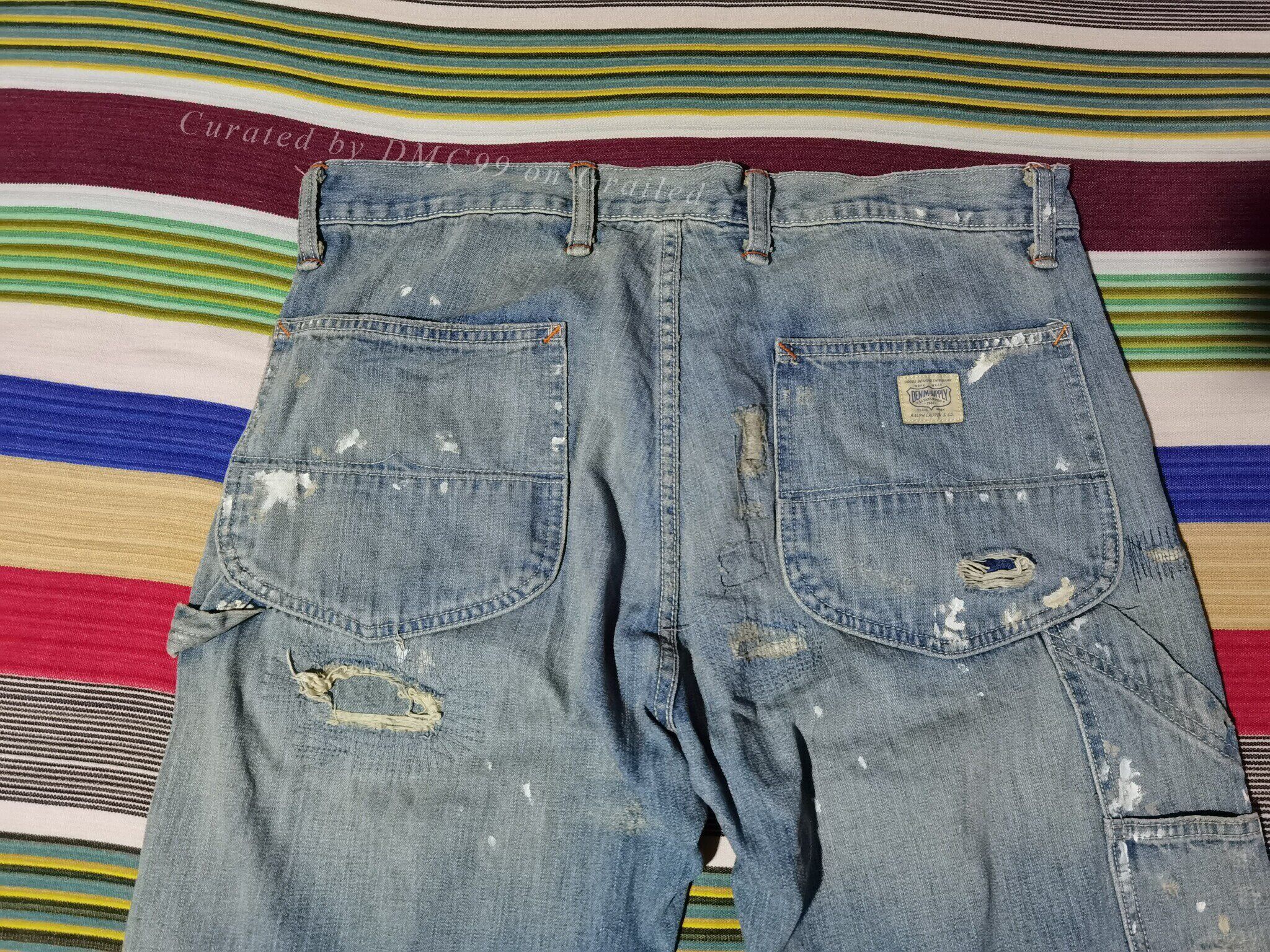 RRL Ralph Lauren Ralph Lauren Extremely Distressed Paint Jeans Size US 30 / EU 46 - 8 Thumbnail