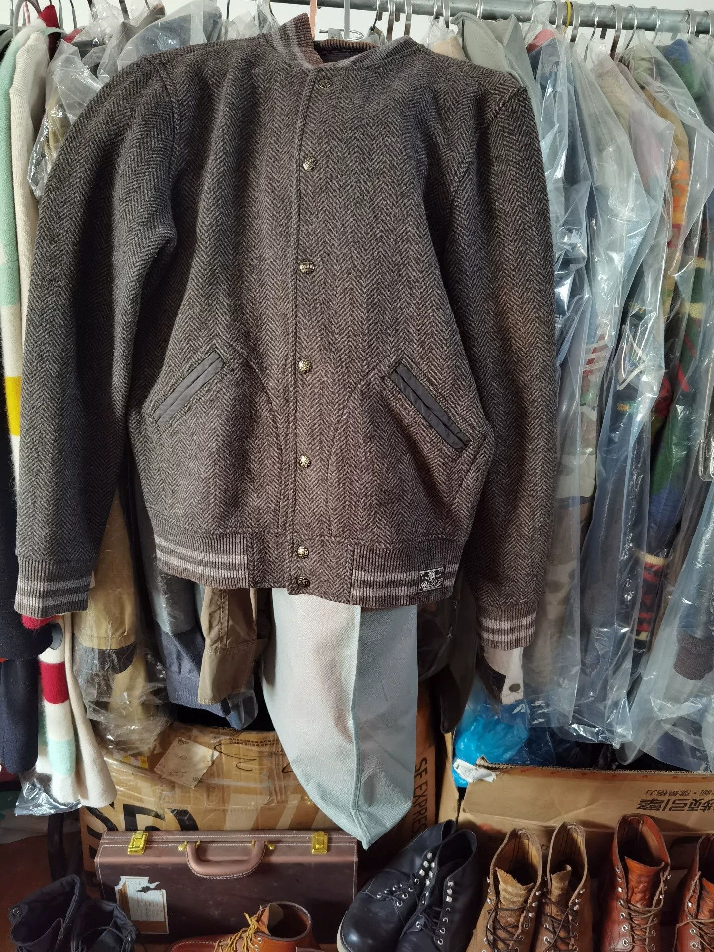 RRL Ralph Lauren Ralph Lauren RRL Herringbone Wool Baseball Jacket Size US M / EU 48-50 / 2 - 8 Thumbnail