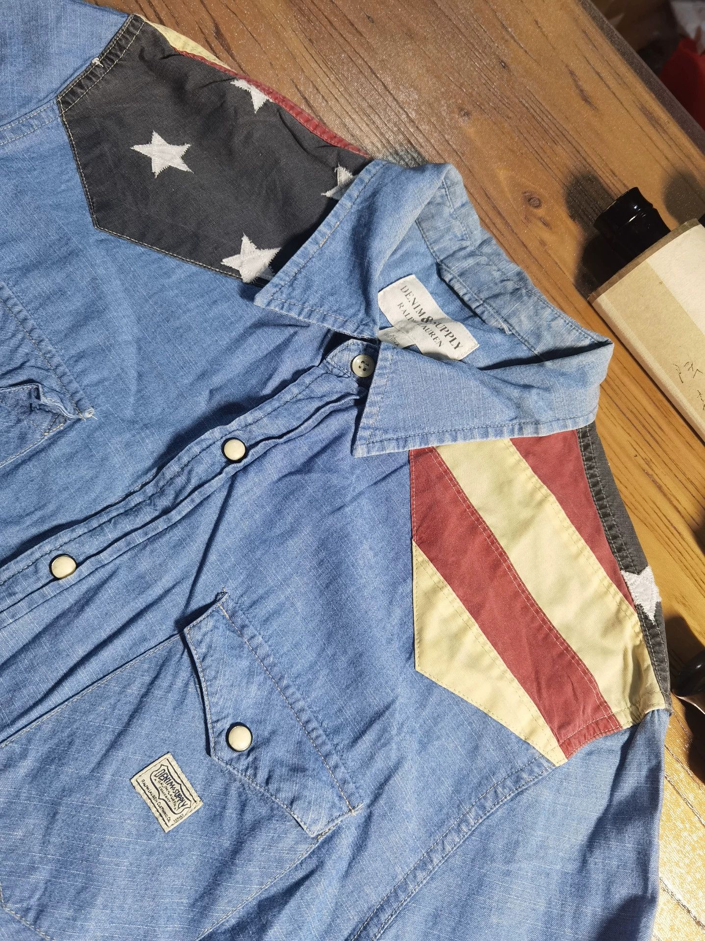 Denim & Supply Ralph Lauren Ralph Lauren Denim Supply Distressed Flag Denim Shirt Size US M / EU 48-50 / 2 - 8 Thumbnail