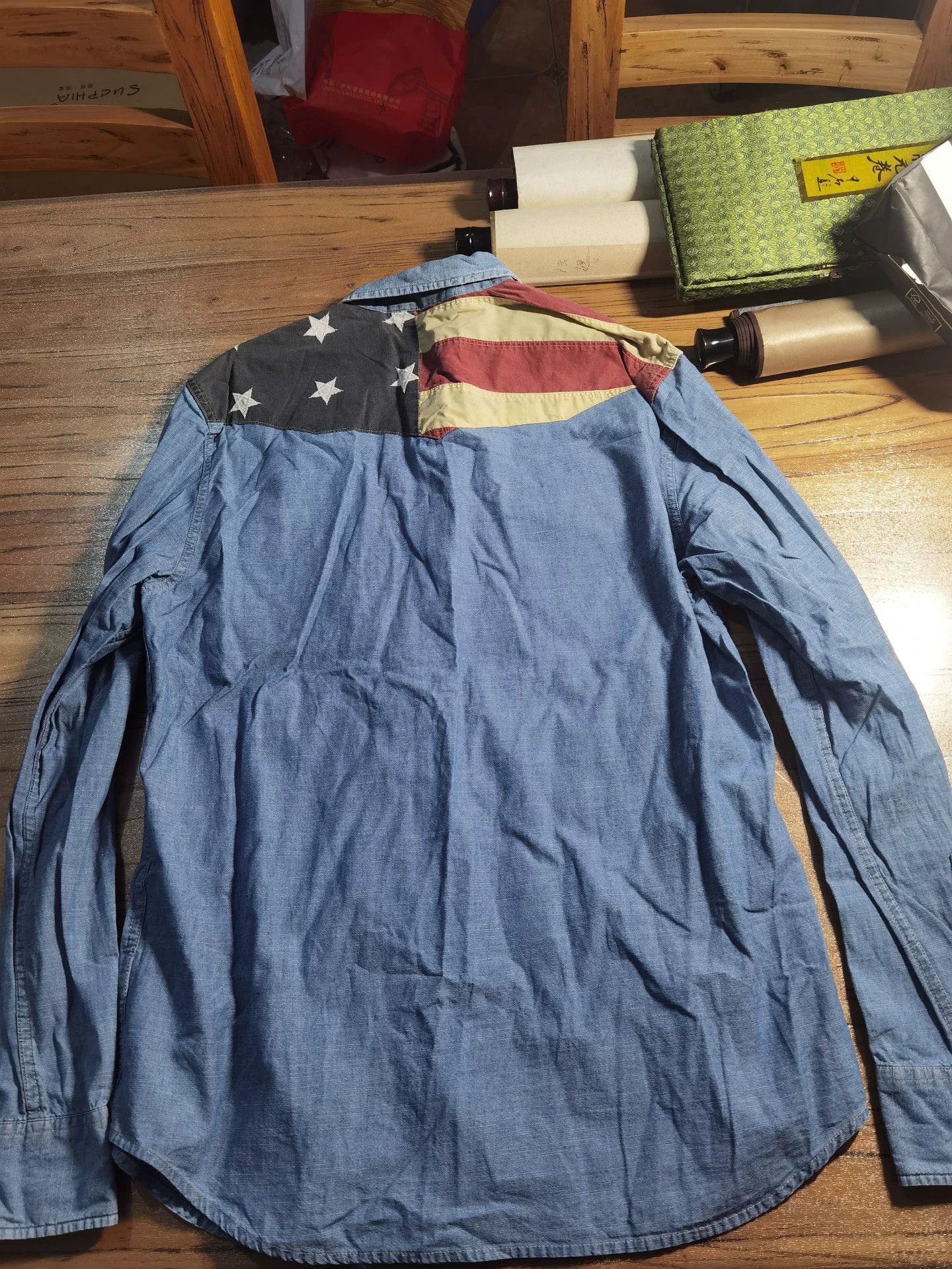 Denim & Supply Ralph Lauren Ralph Lauren Denim Supply Distressed Flag Denim Shirt Size US M / EU 48-50 / 2 - 3 Thumbnail