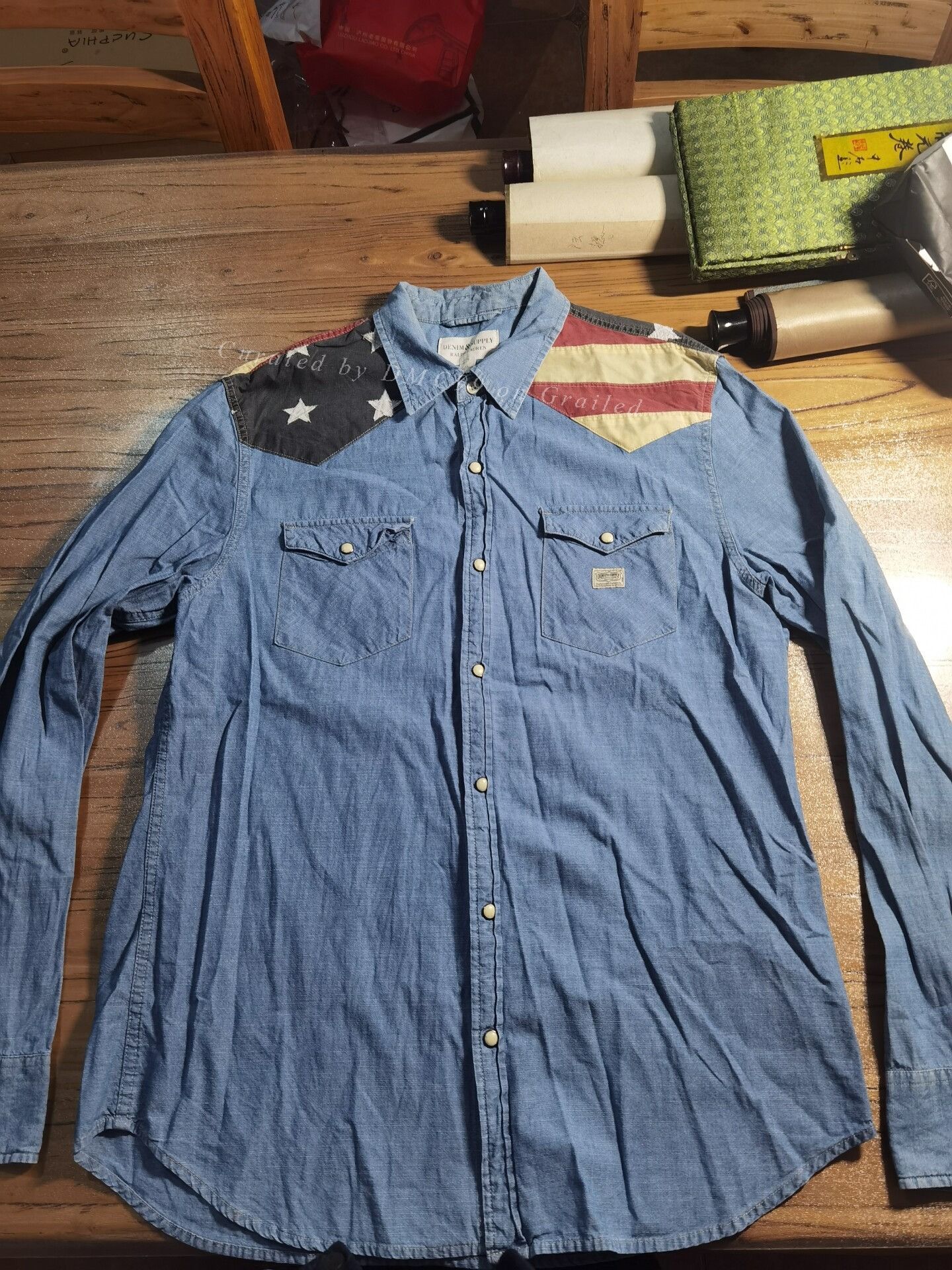 Denim & Supply Ralph Lauren Ralph Lauren Denim Supply Distressed Flag Denim Shirt Size US M / EU 48-50 / 2 - 2 Thumbnail