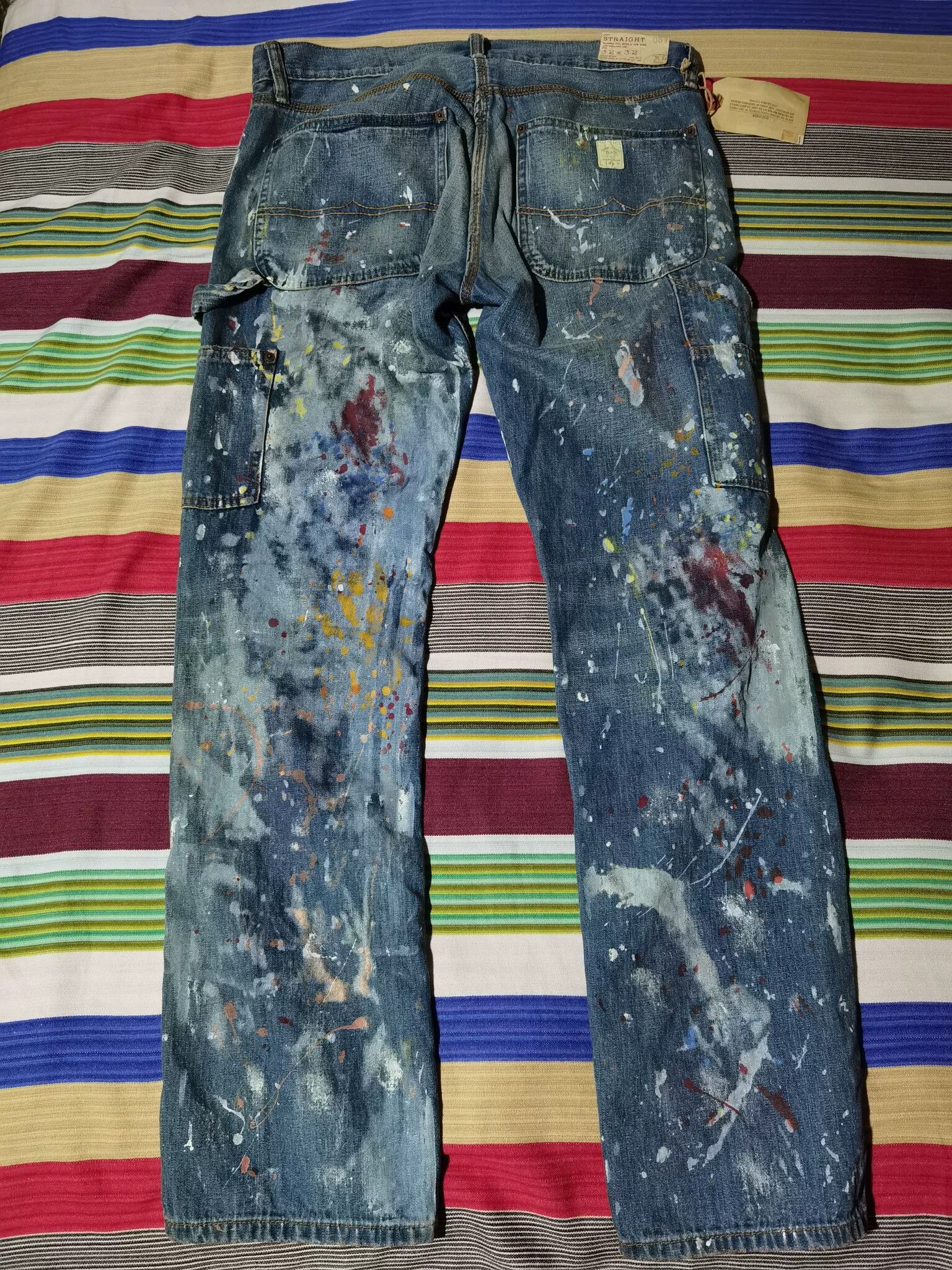 RRL Ralph Lauren Ralph Lauren Denim Paint Splatter Work Pants Size US 30 / EU 46 - 4 Thumbnail