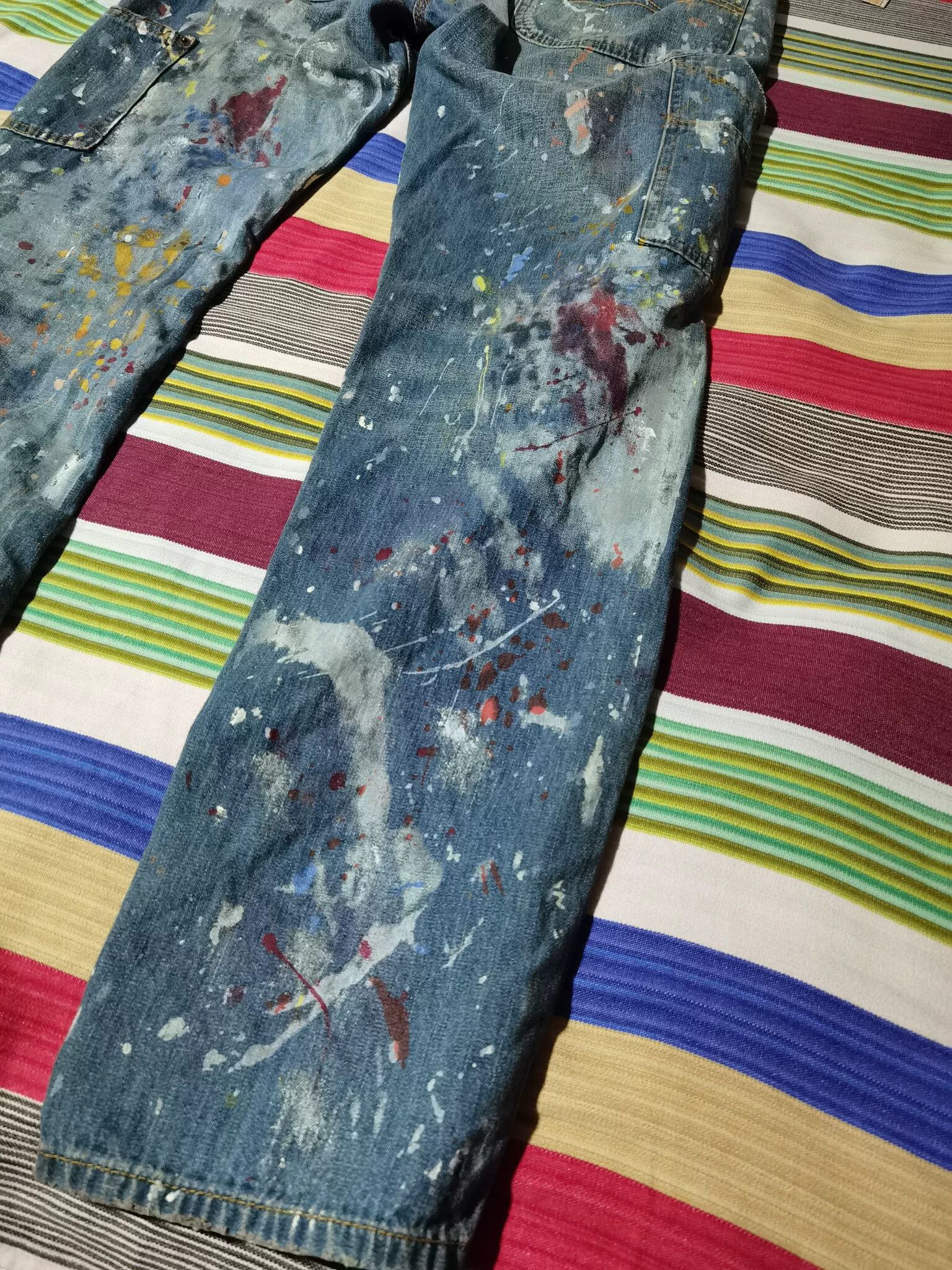 RRL Ralph Lauren Ralph Lauren Denim Paint Splatter Work Pants Size US 30 / EU 46 - 5 Thumbnail