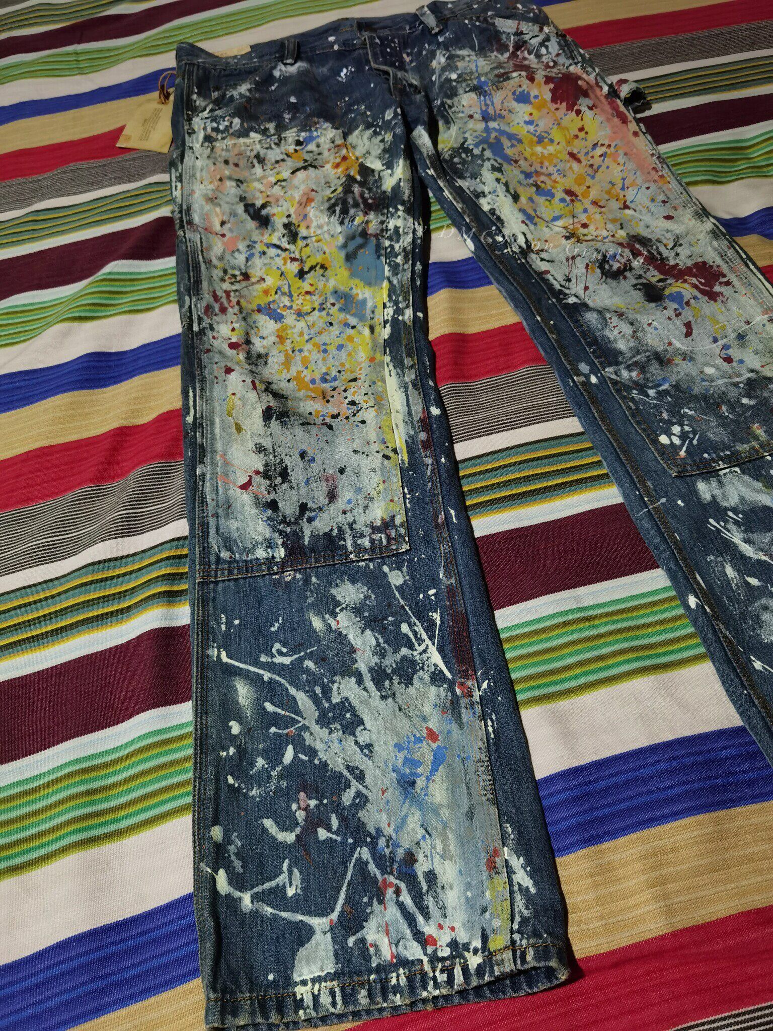 RRL Ralph Lauren Ralph Lauren Denim Paint Splatter Work Pants Size US 30 / EU 46 - 3 Thumbnail