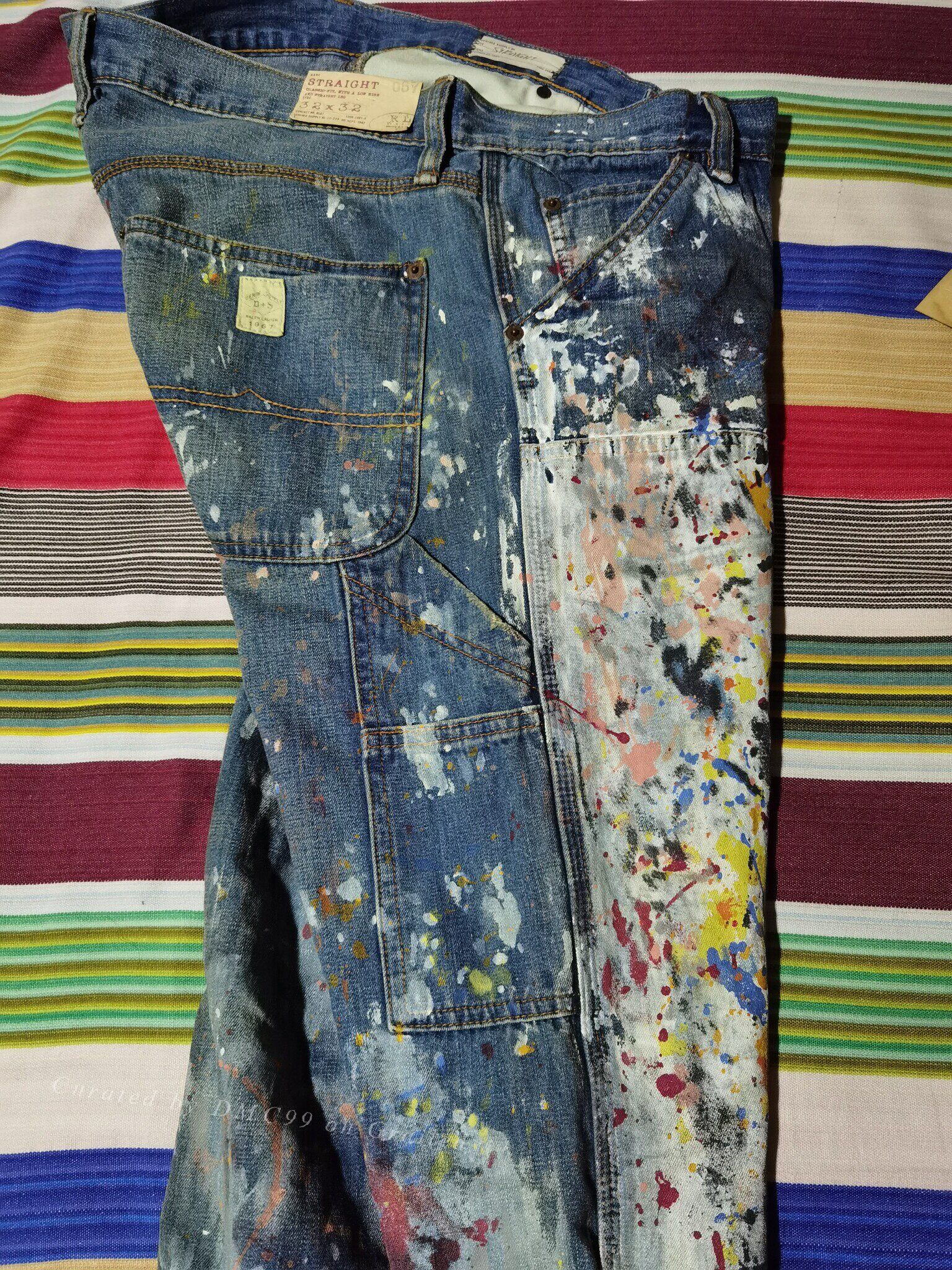RRL Ralph Lauren Ralph Lauren Denim Paint Splatter Work Pants Size US 30 / EU 46 - 7 Thumbnail