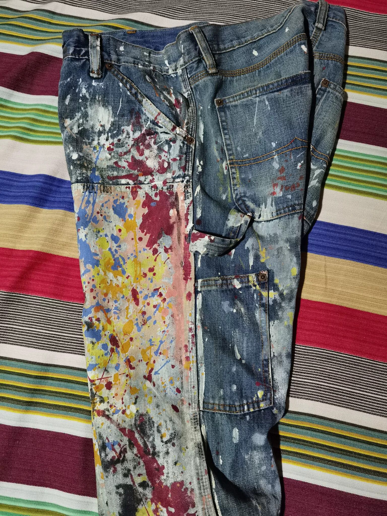 RRL Ralph Lauren Ralph Lauren Denim Paint Splatter Work Pants Size US 30 / EU 46 - 8 Thumbnail
