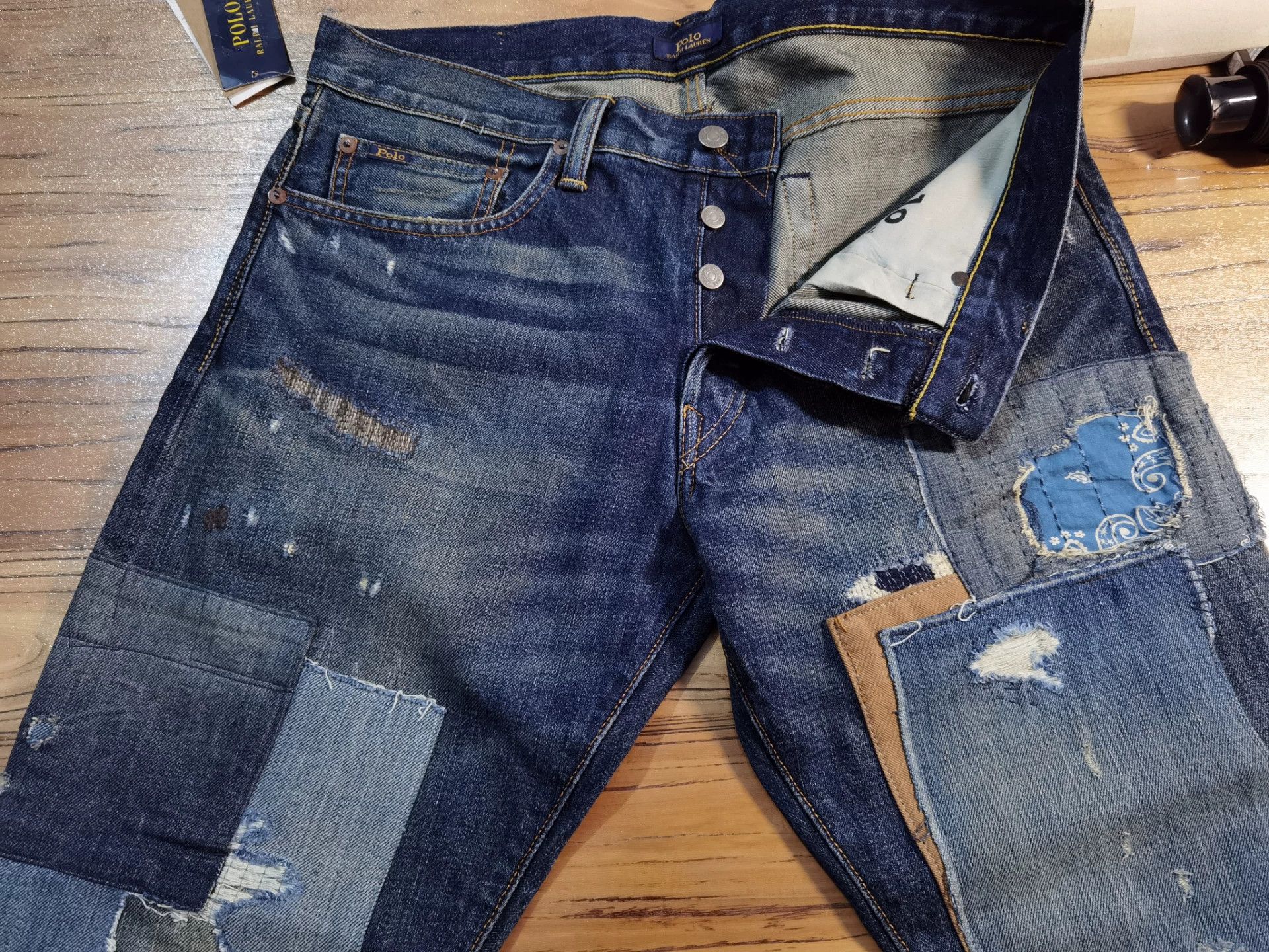 RRL Ralph Lauren RRL Ralph Lauren Extreme Distressed Paint Jeans Size US 30 / EU 46 - 3 Thumbnail