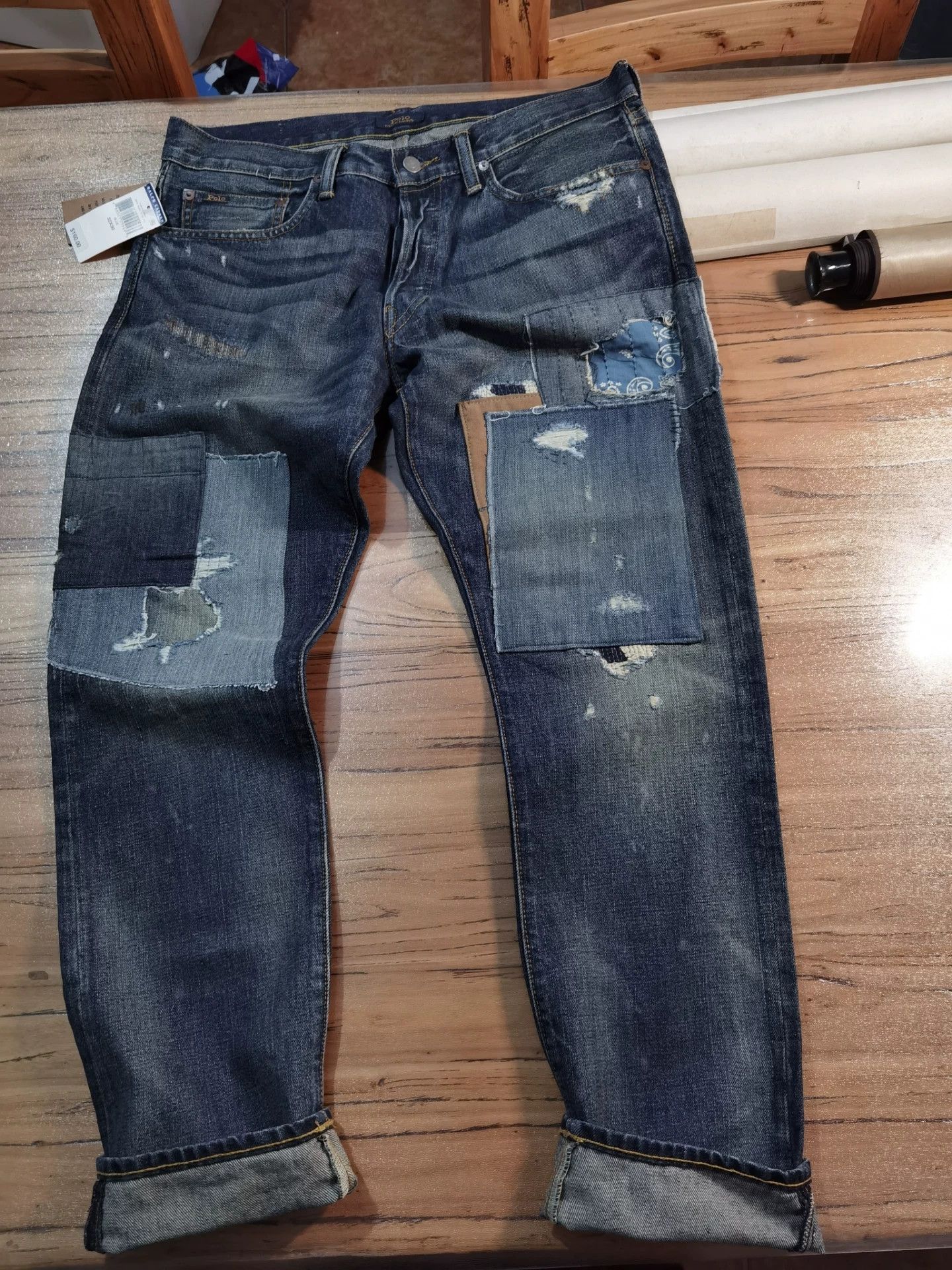 RRL Ralph Lauren RRL Ralph Lauren Extreme Distressed Paint Jeans Size US 30 / EU 46 - 4 Thumbnail