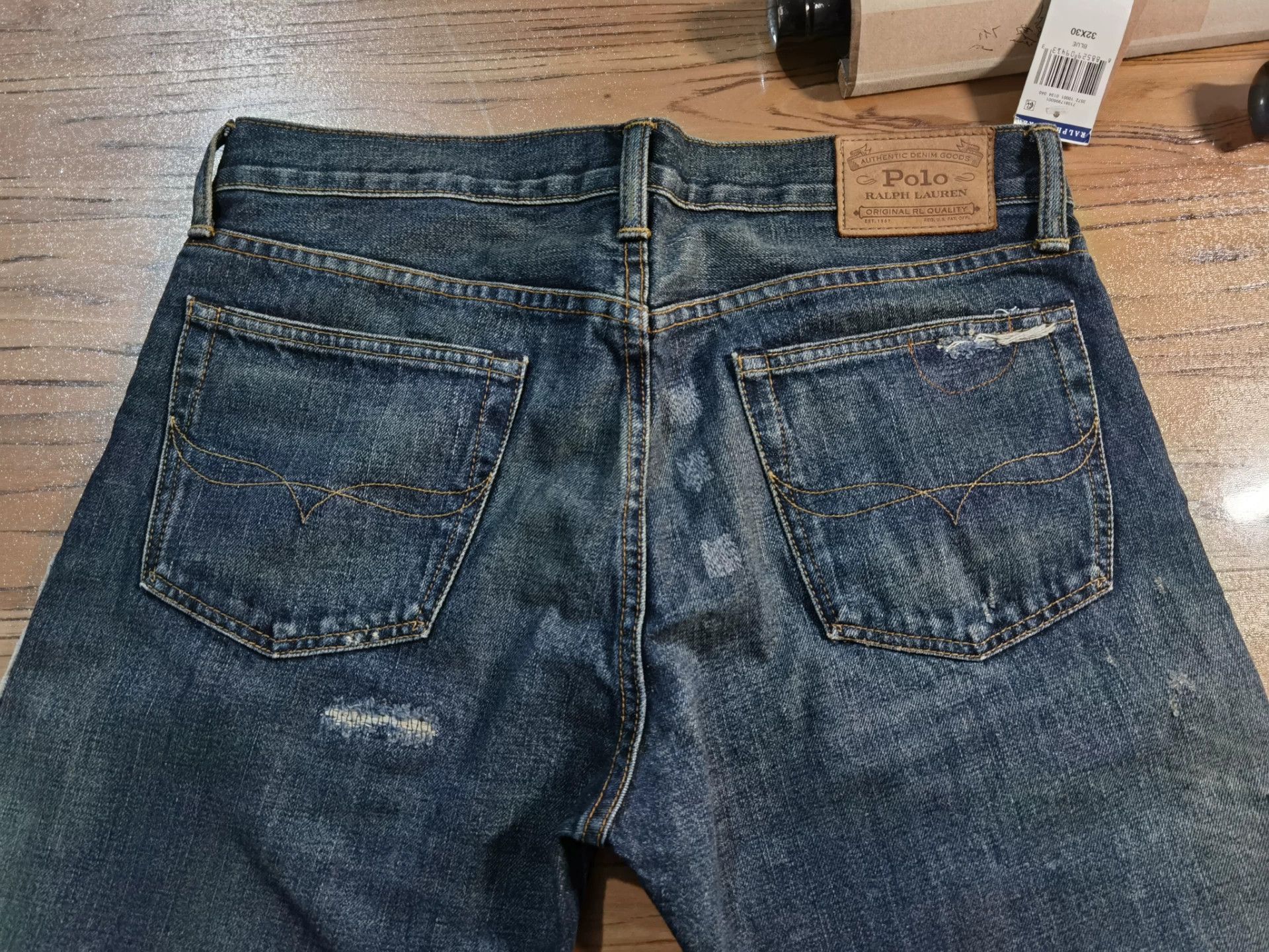 RRL Ralph Lauren RRL Ralph Lauren Extreme Distressed Paint Jeans Size US 30 / EU 46 - 7 Thumbnail