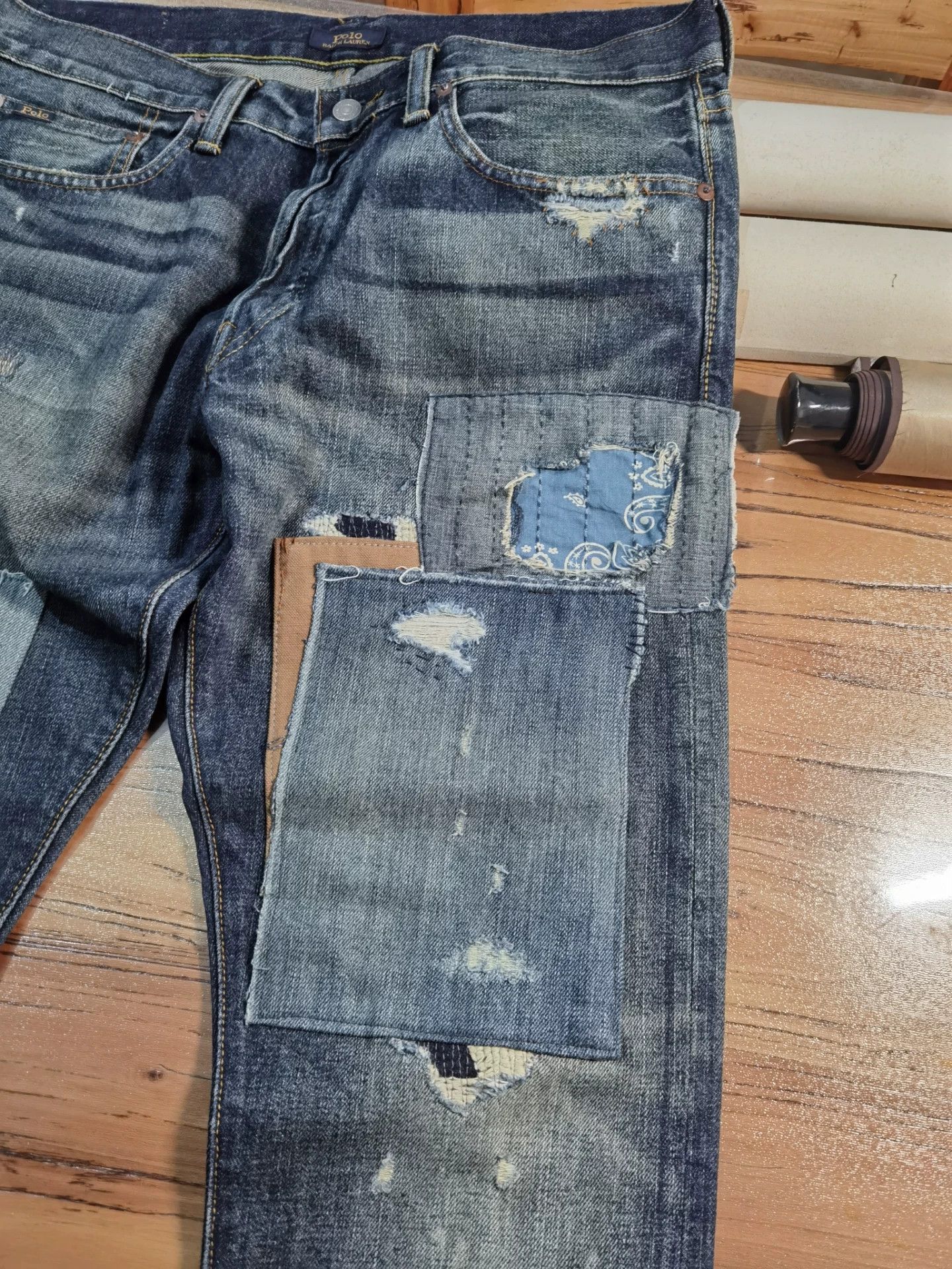 RRL Ralph Lauren RRL Ralph Lauren Extreme Distressed Paint Jeans Size US 30 / EU 46 - 5 Thumbnail