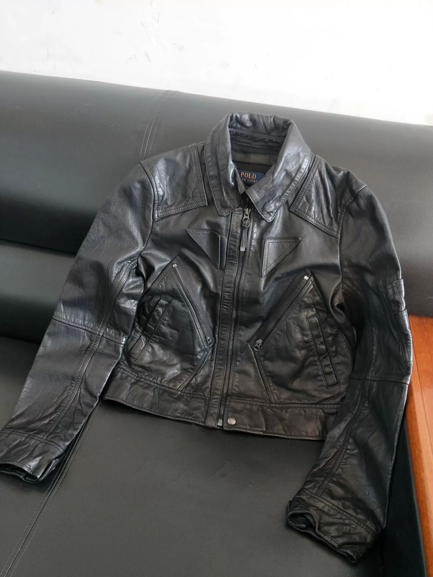 RRL Ralph Lauren Ralph Lauren Hunting Motorcycle Leather Jacket Size M / US 6-8 / IT 42-44 - 4 Thumbnail