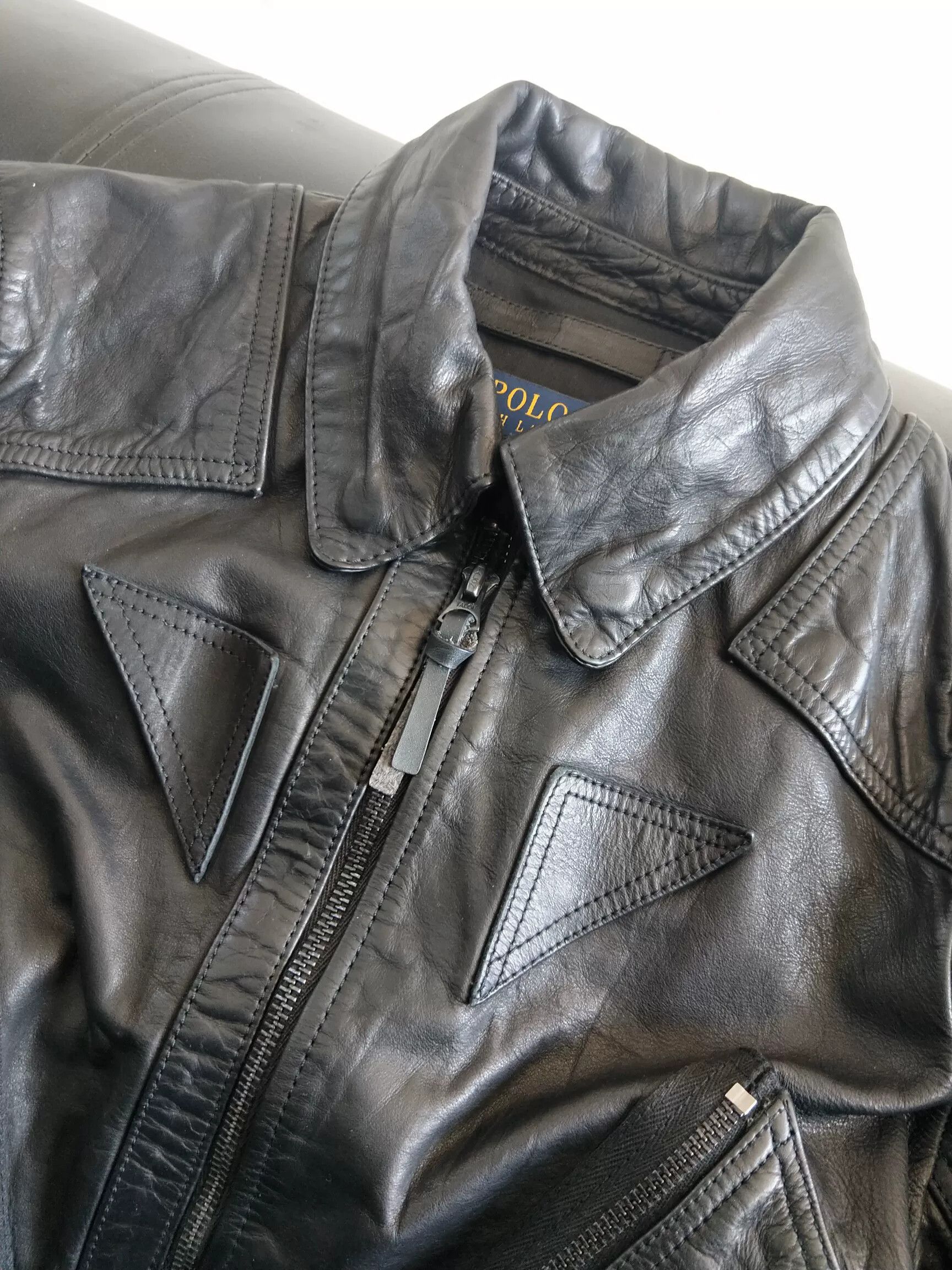 RRL Ralph Lauren Ralph Lauren Hunting Motorcycle Leather Jacket Size M / US 6-8 / IT 42-44 - 7 Thumbnail