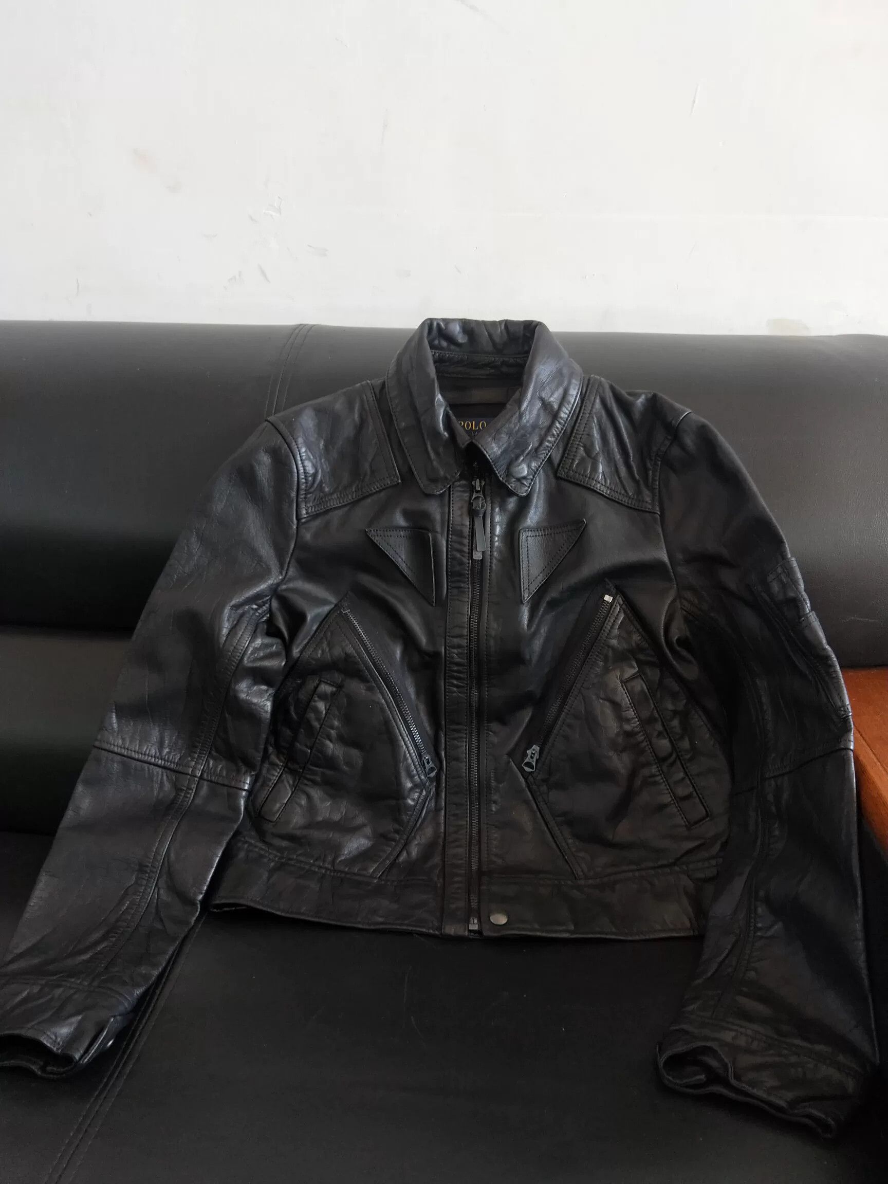 RRL Ralph Lauren Ralph Lauren Hunting Motorcycle Leather Jacket Size M / US 6-8 / IT 42-44 - 3 Thumbnail