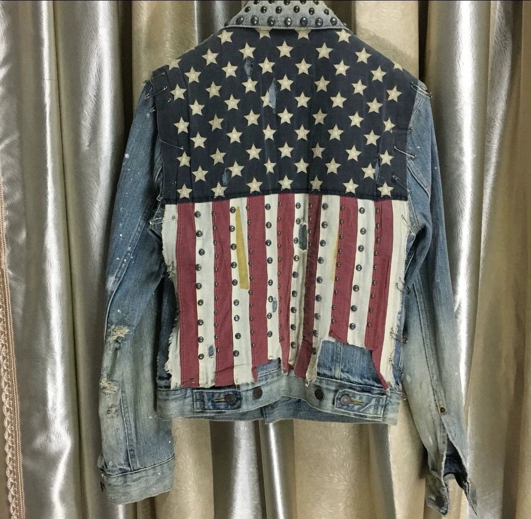 RRL Ralph Lauren Vintage RRL Denim Supply Flag Patch Jacket Size US XS / EU 42 / 0 - 2 Thumbnail