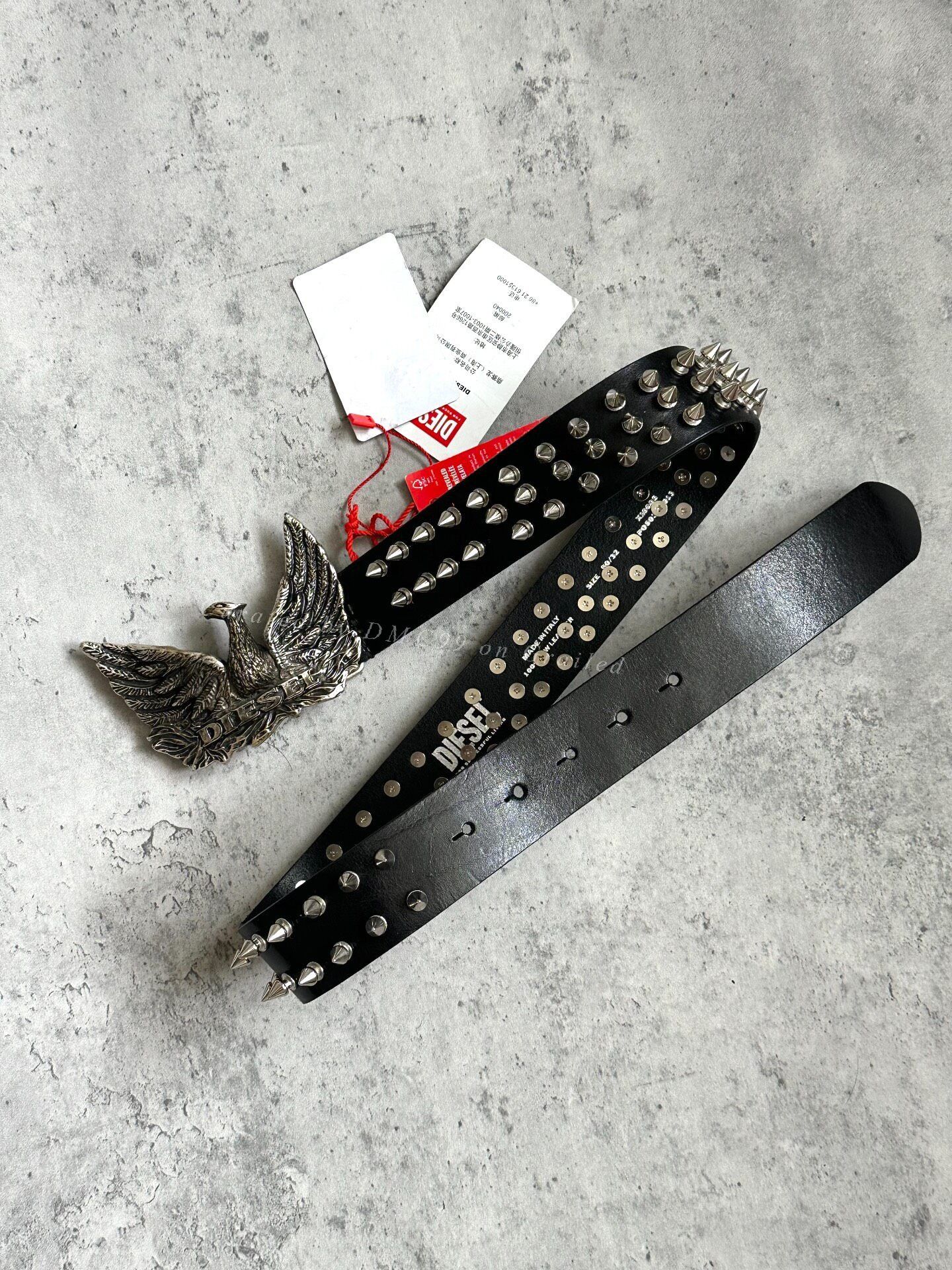 Diesel Diesel 24SS Irregular Rivet Belt Size ONE SIZE - 4 Thumbnail