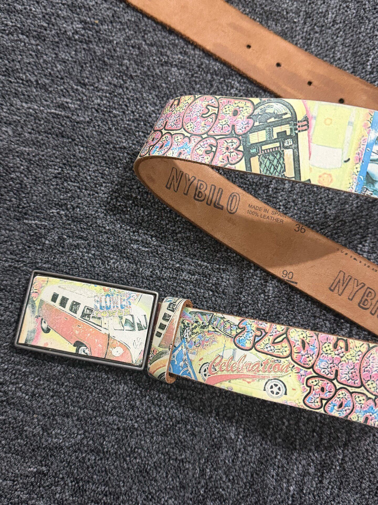 Vintage Vintage 90s Comic Cartoon Leather Belt Size ONE SIZE - 2 Thumbnail