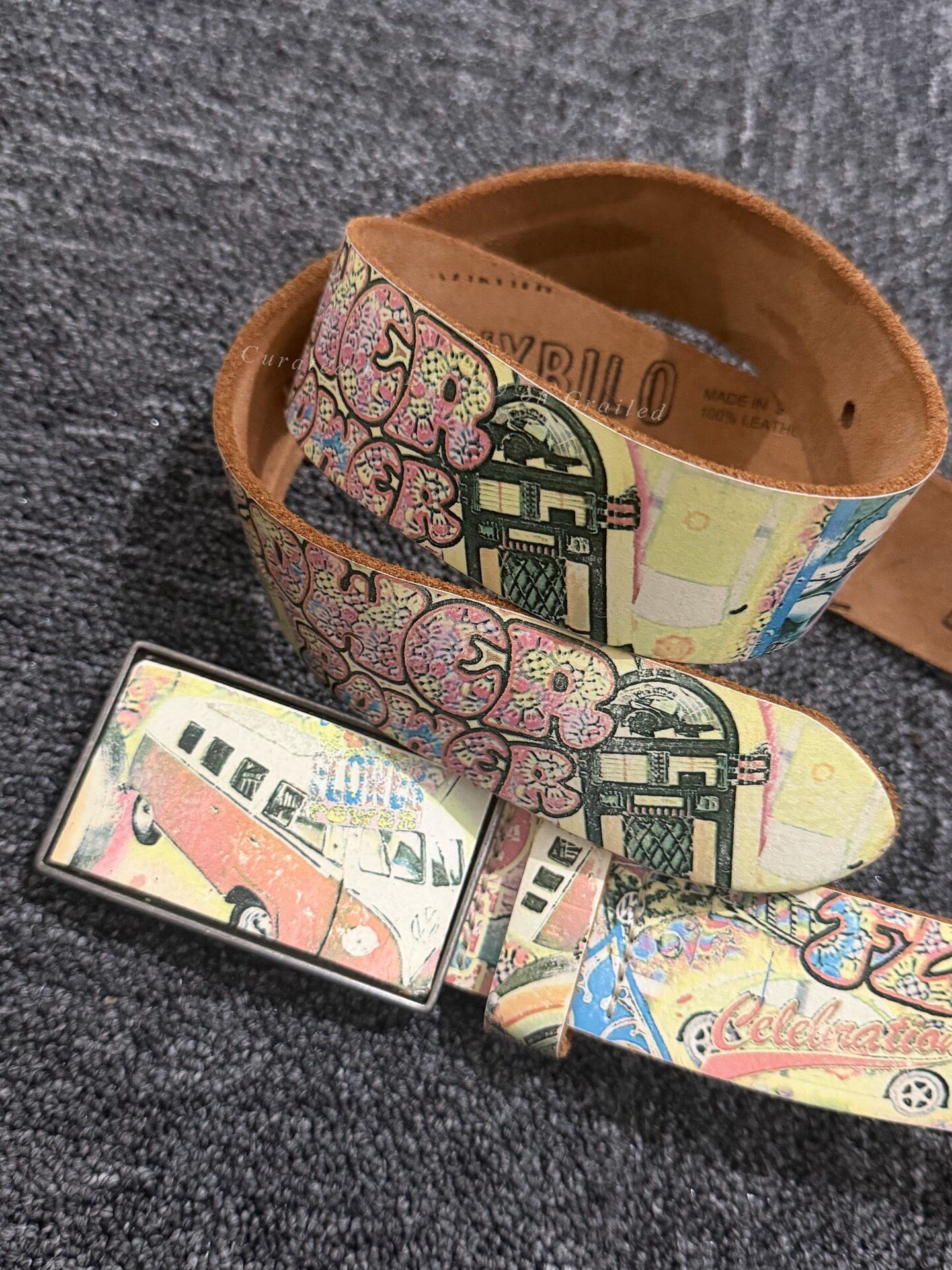 Vintage Vintage 90s Comic Cartoon Leather Belt Size ONE SIZE - 3 Thumbnail