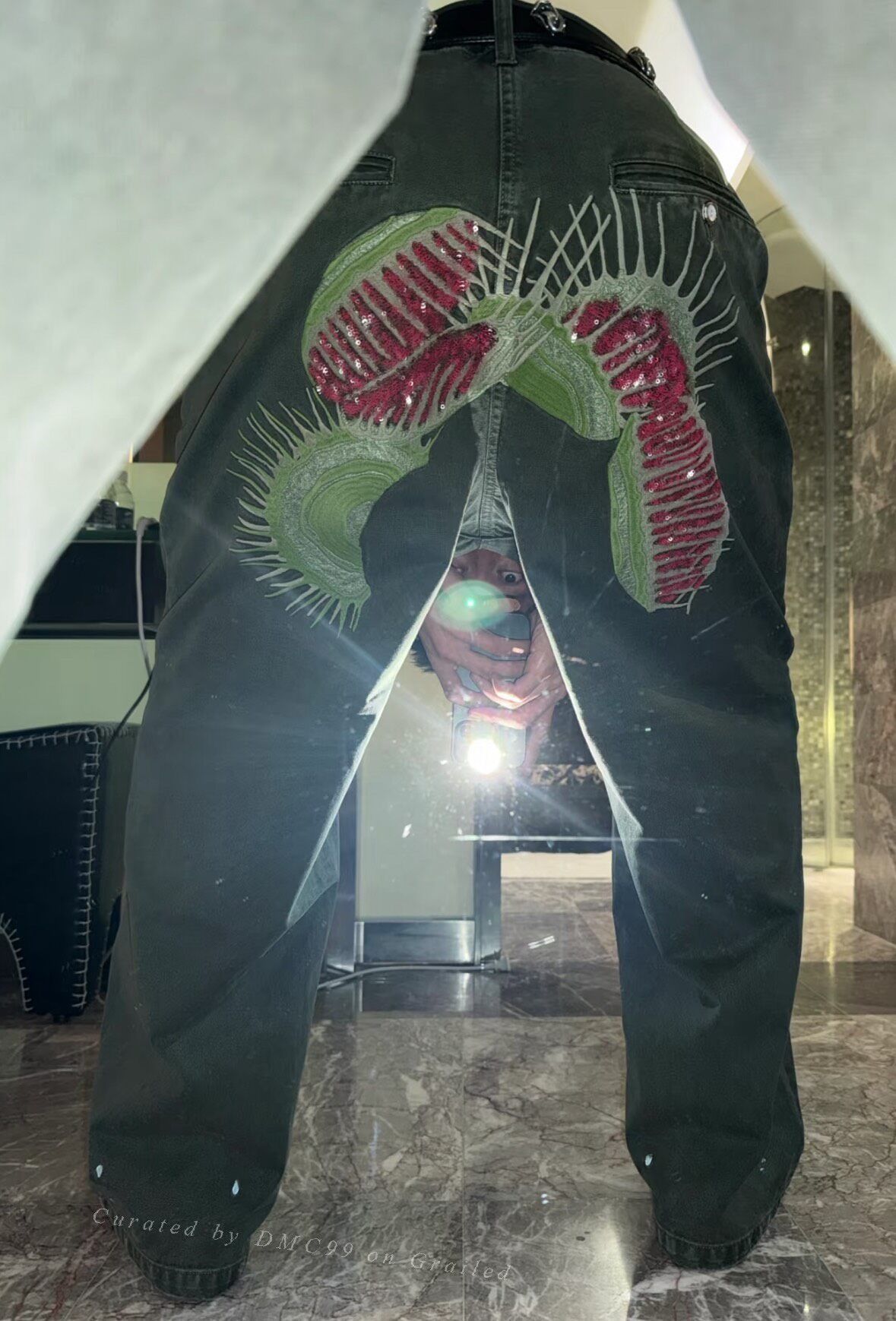 Freedminds MENTAL FREE 25SS Venus Flytrap Embroidered Pants Size US 35 - 3 Thumbnail