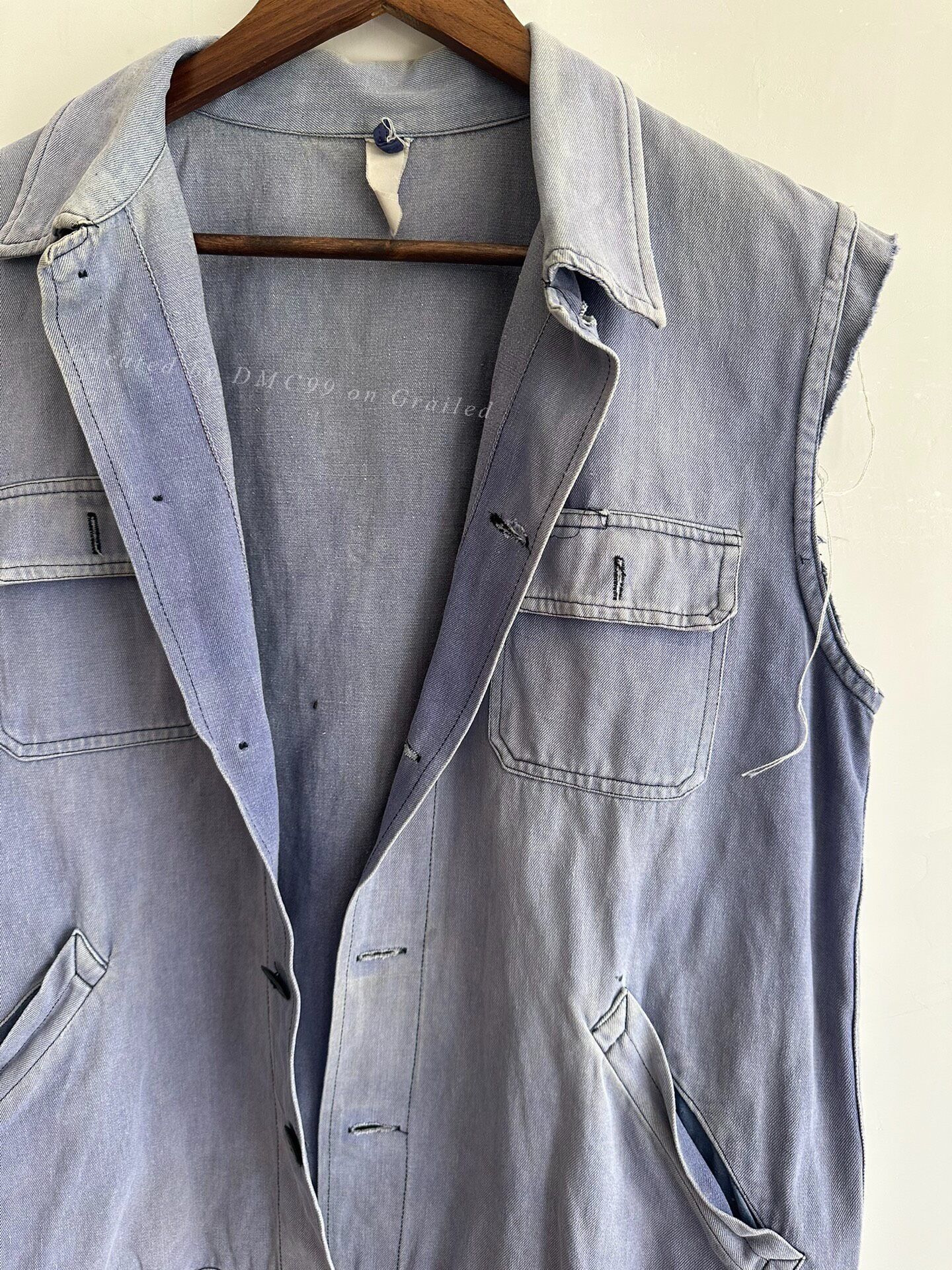 Vintage Vintage French Sun Fade 2 Pockets Work Jacket Size US M / EU 48-50 / 2 - 2 Thumbnail