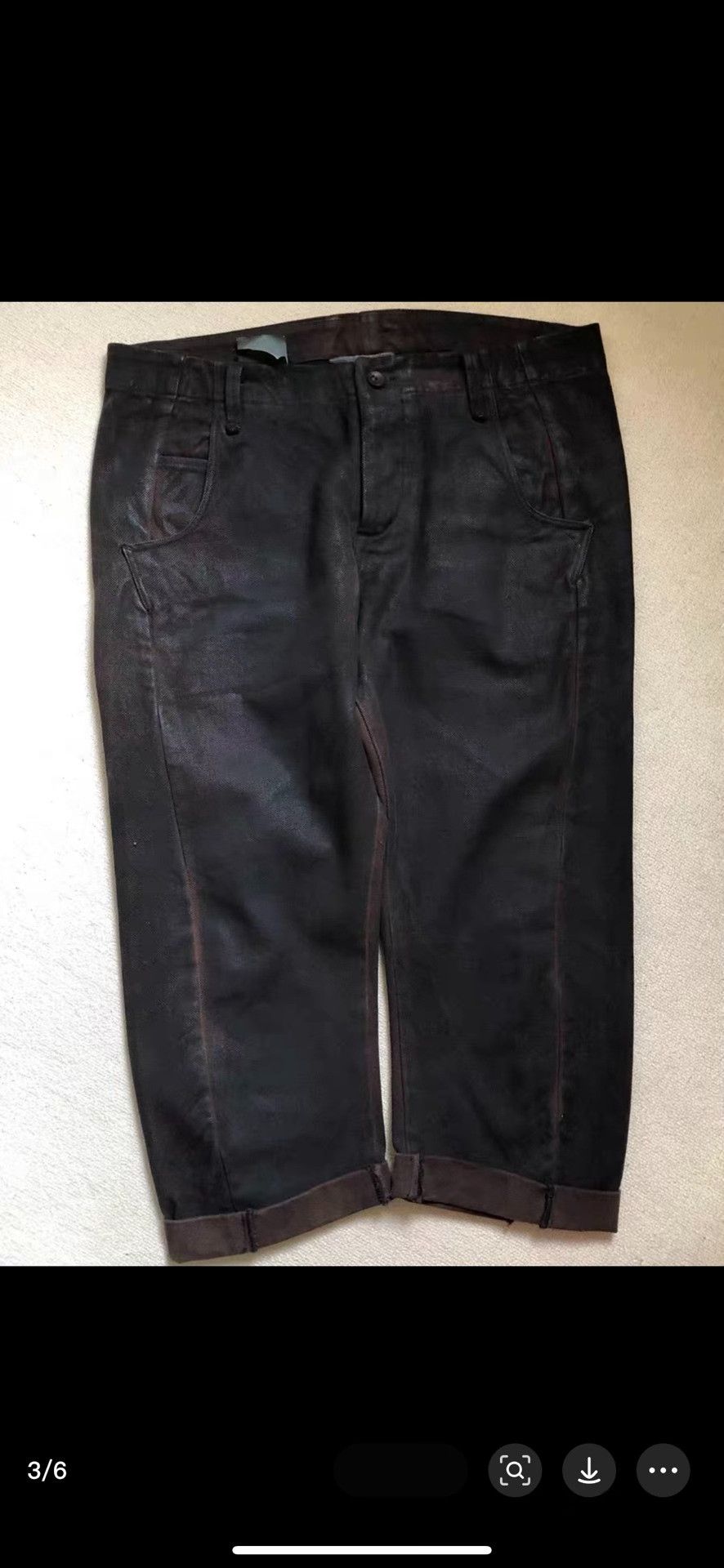 Zam Barrett Zambarrett Waxed Cropped Casual Pants Size US 34 / EU 50 - 3 Thumbnail